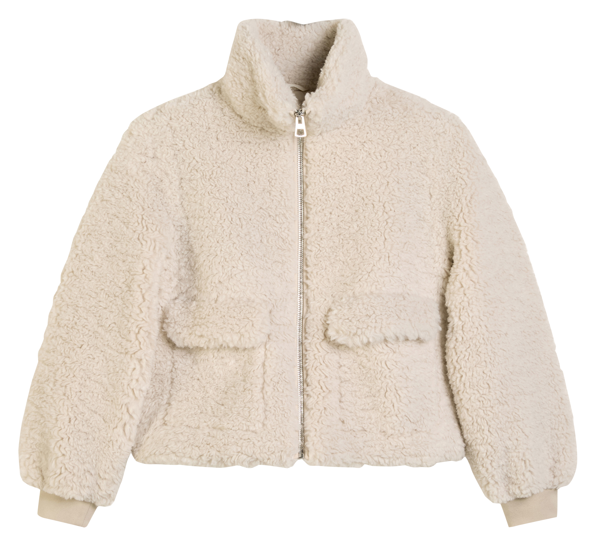 Veste droite zippée en fausse fourrure MARC O&#039;POLO Beige