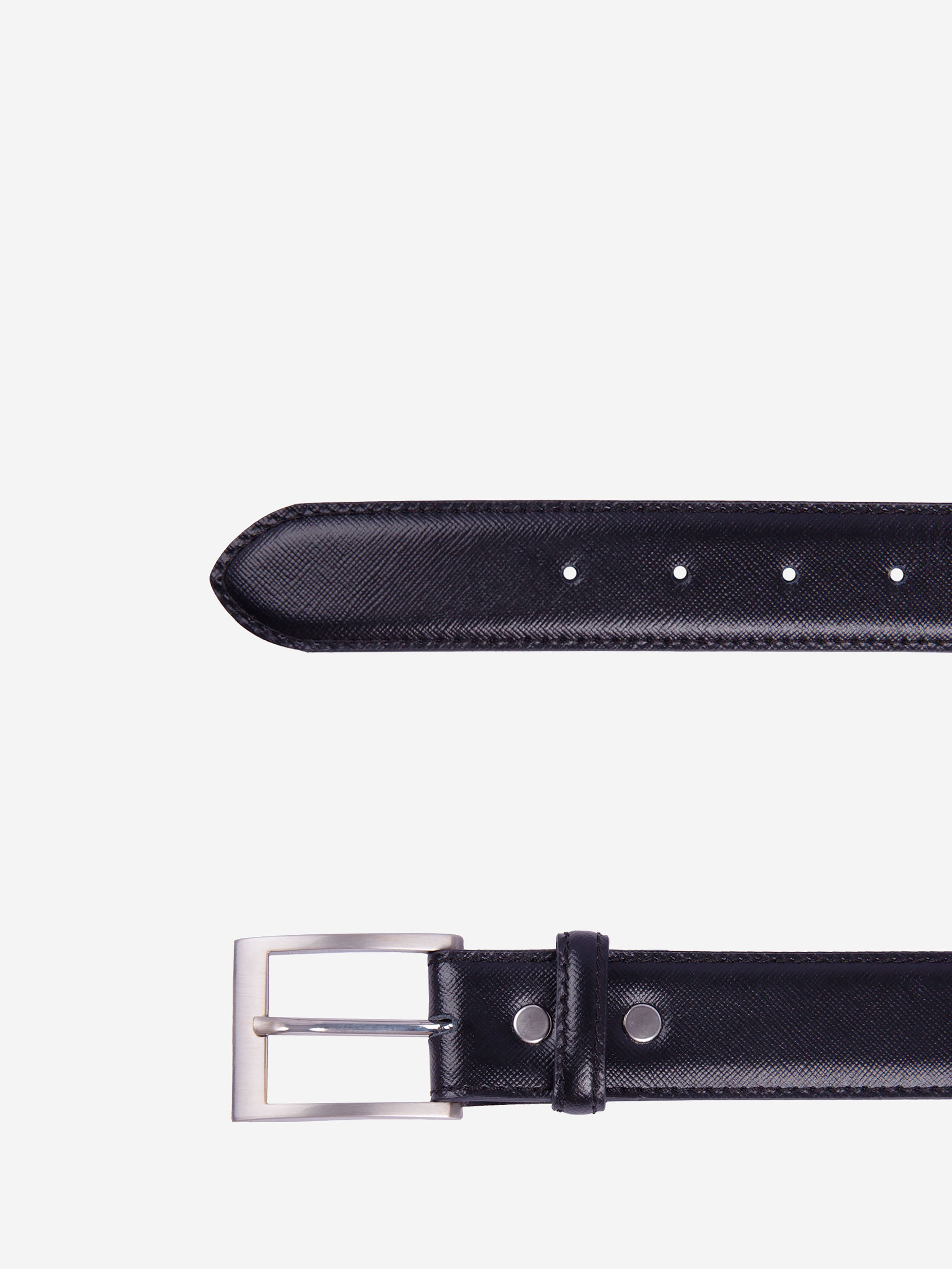 Classic engraved leather belt JULES & JENN Black