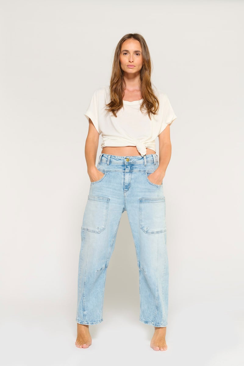 Loose jeans, wide, length 34 LE TEMPS DES CERISES Blue