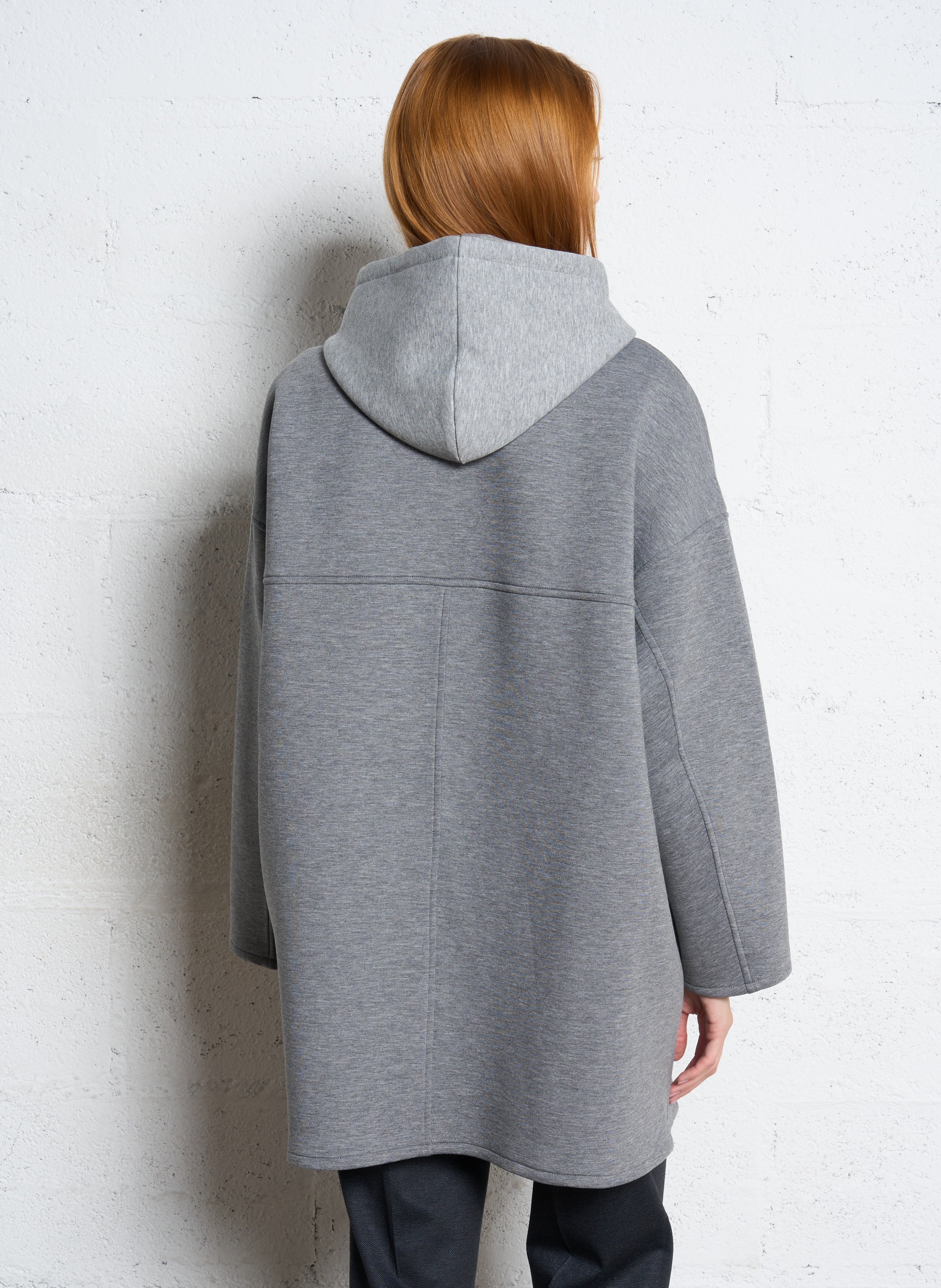 Straight coat with removable hood IKKS Grey