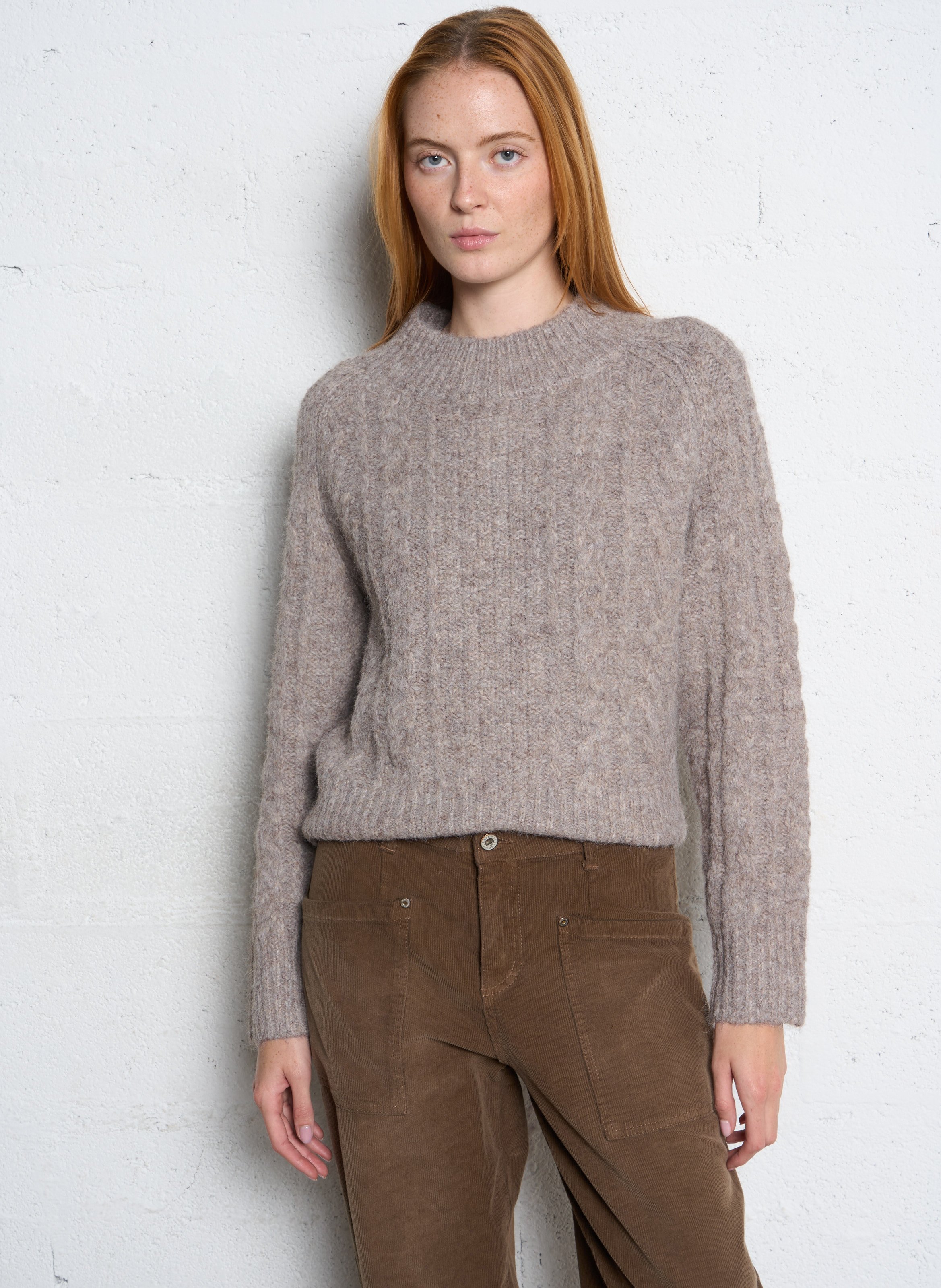 Pull col rond  SEE U SOON Beige