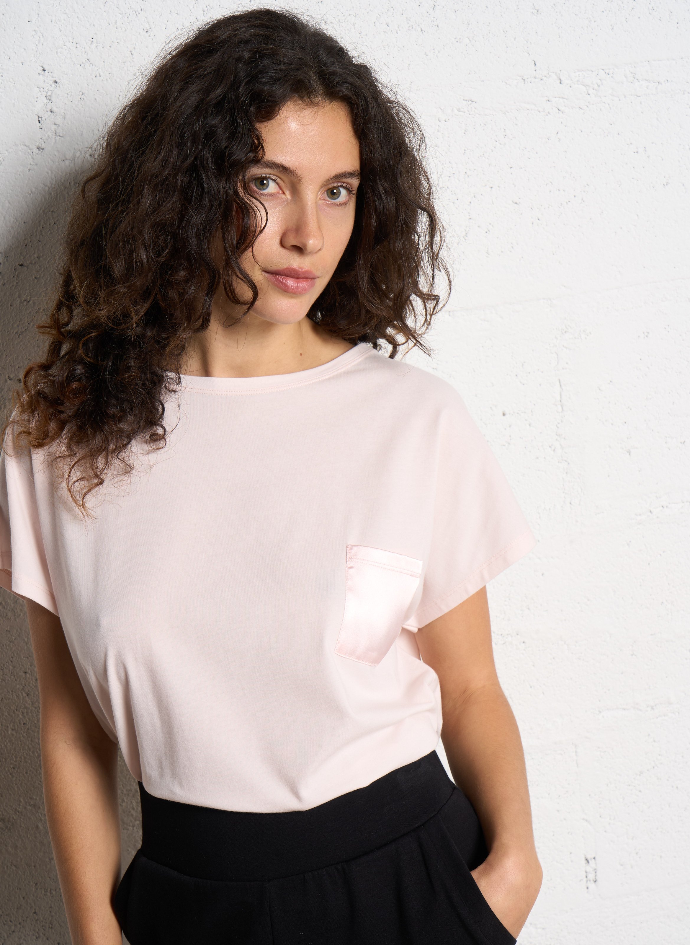 Oversized cotton blend t-shirt REPETTO Pink