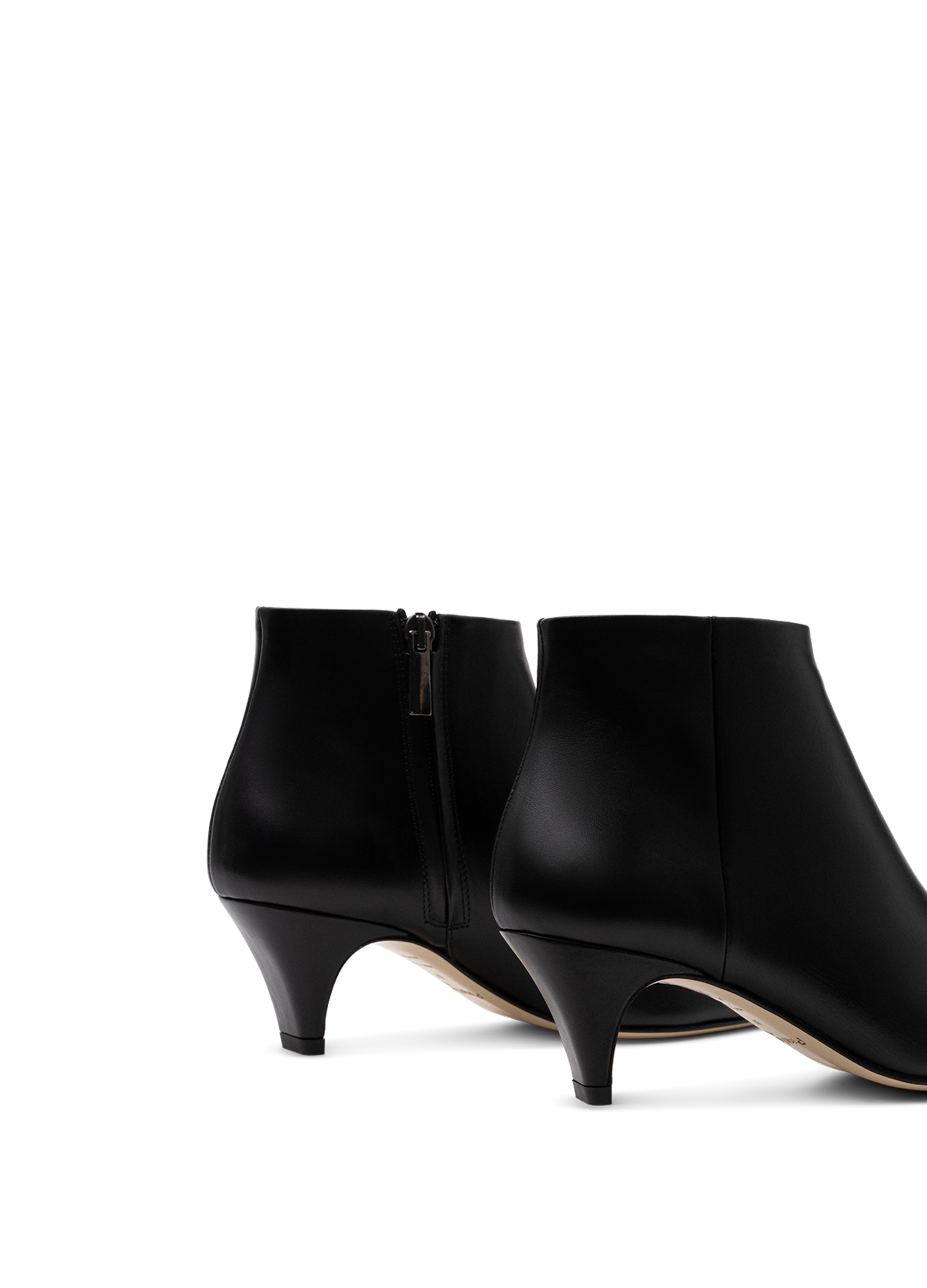 Smooth black leather ankle boots PARALLELE PARIS Black