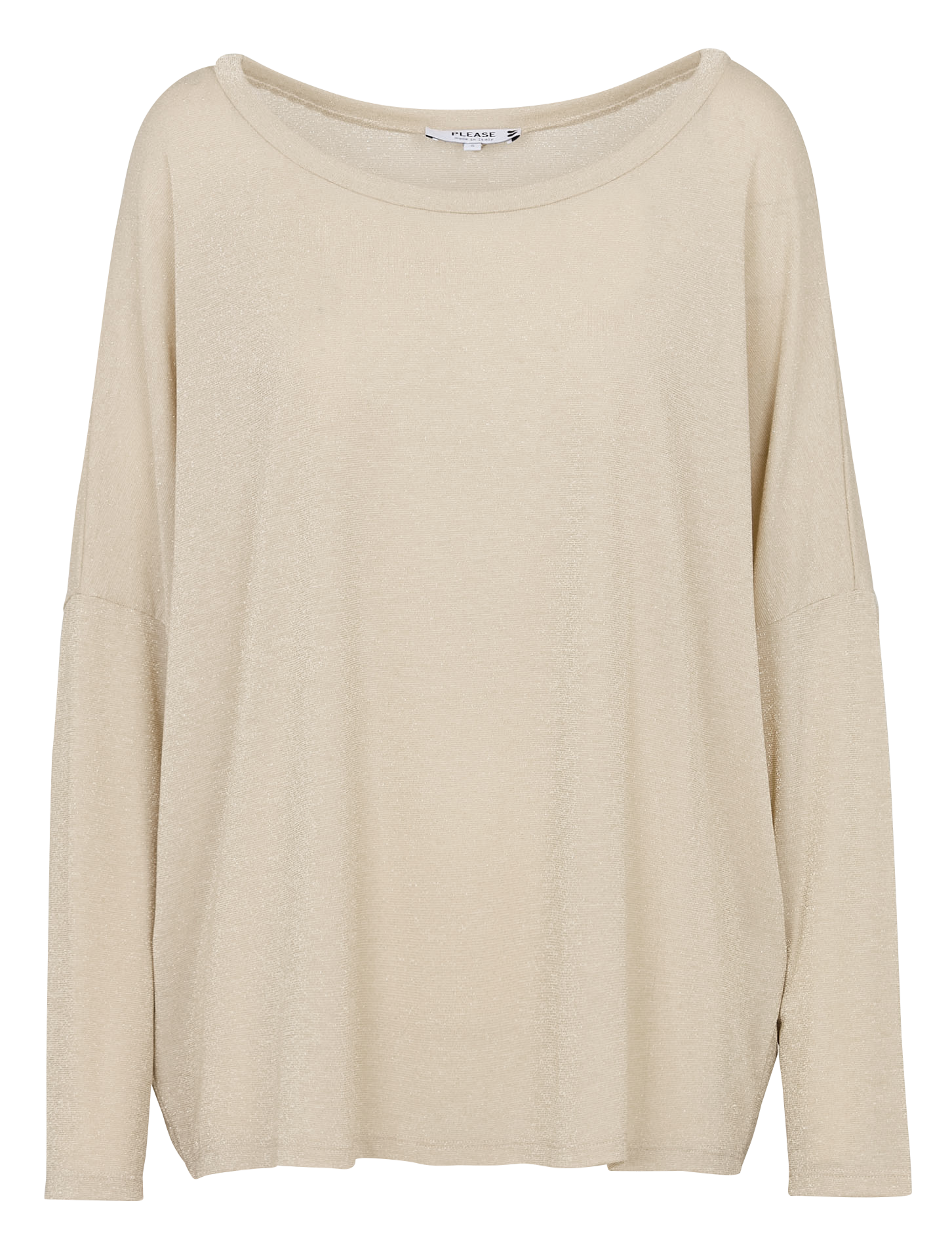Wijde top met boothals PLEASE Beige