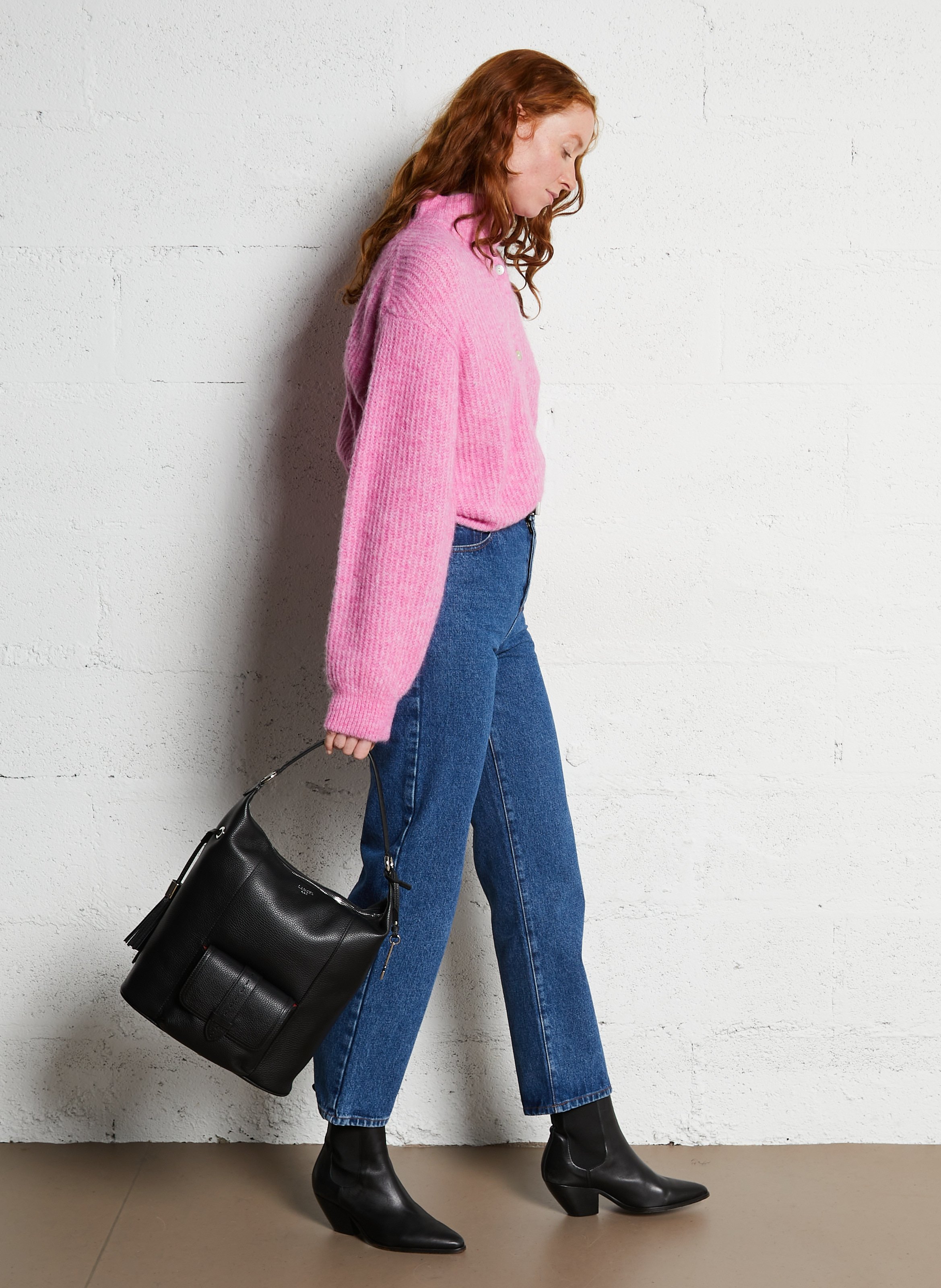 Sac porté épaule en cuir LANCEL Noir