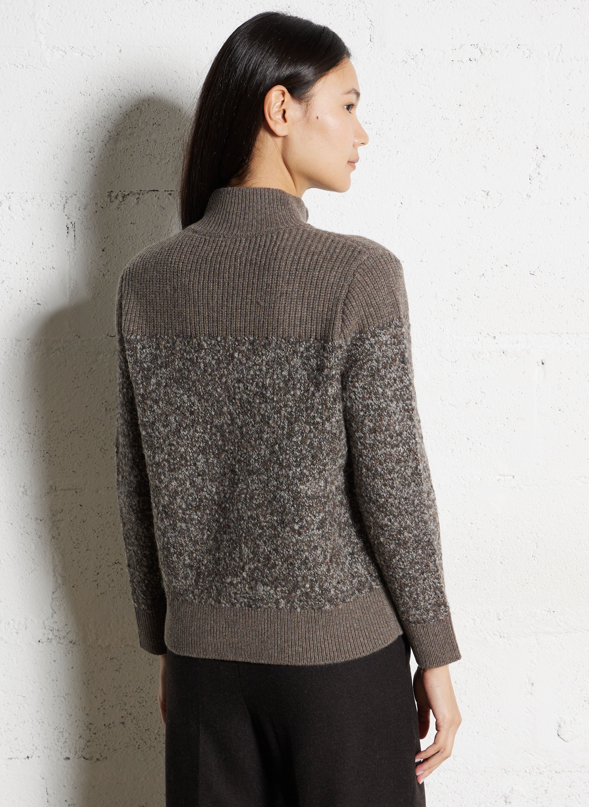 Recht vest met opstaande kraag van gemengde wol MAISON 123 Grijs