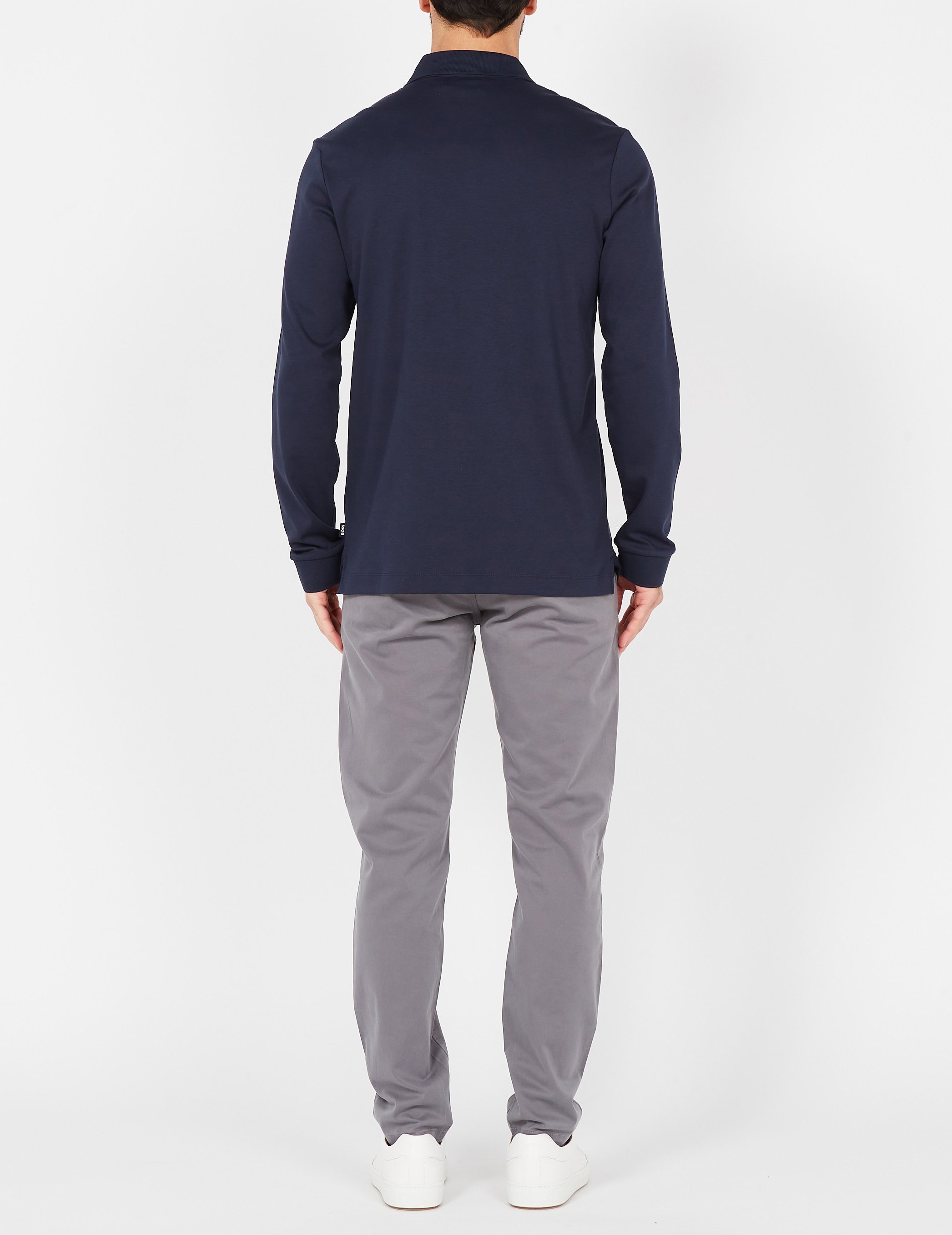 Cotton polo shirt with classic collar BOSS Blue