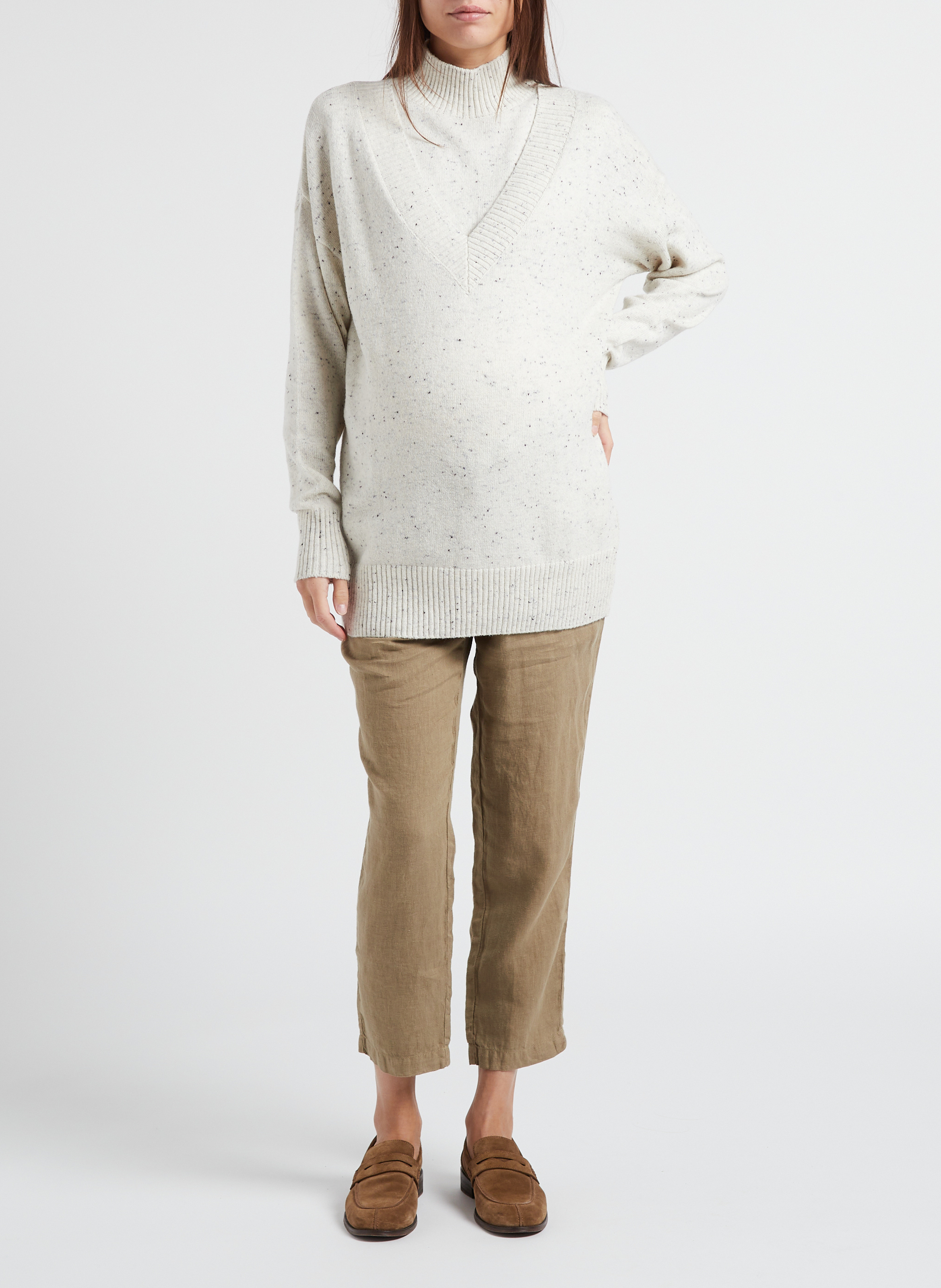 Pull col montant en coton SERAPHINE Gris