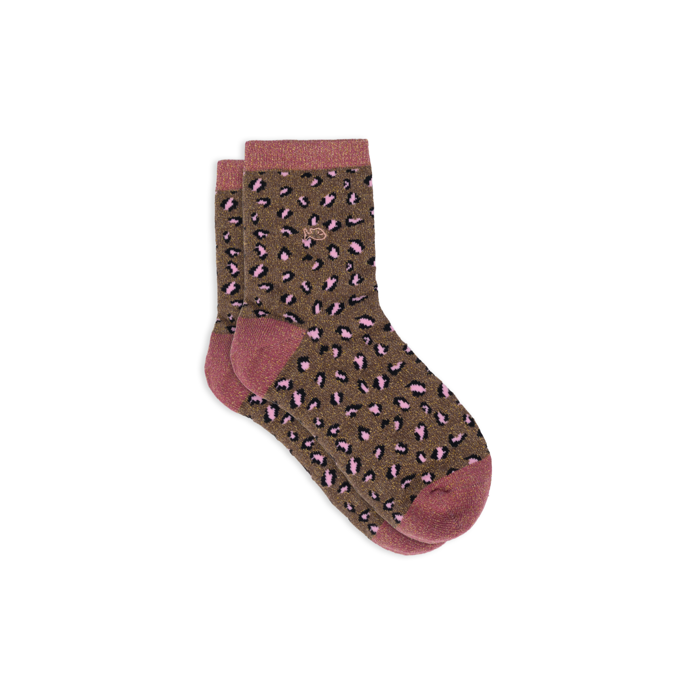 Leopard Combed Cotton Socks  Marron