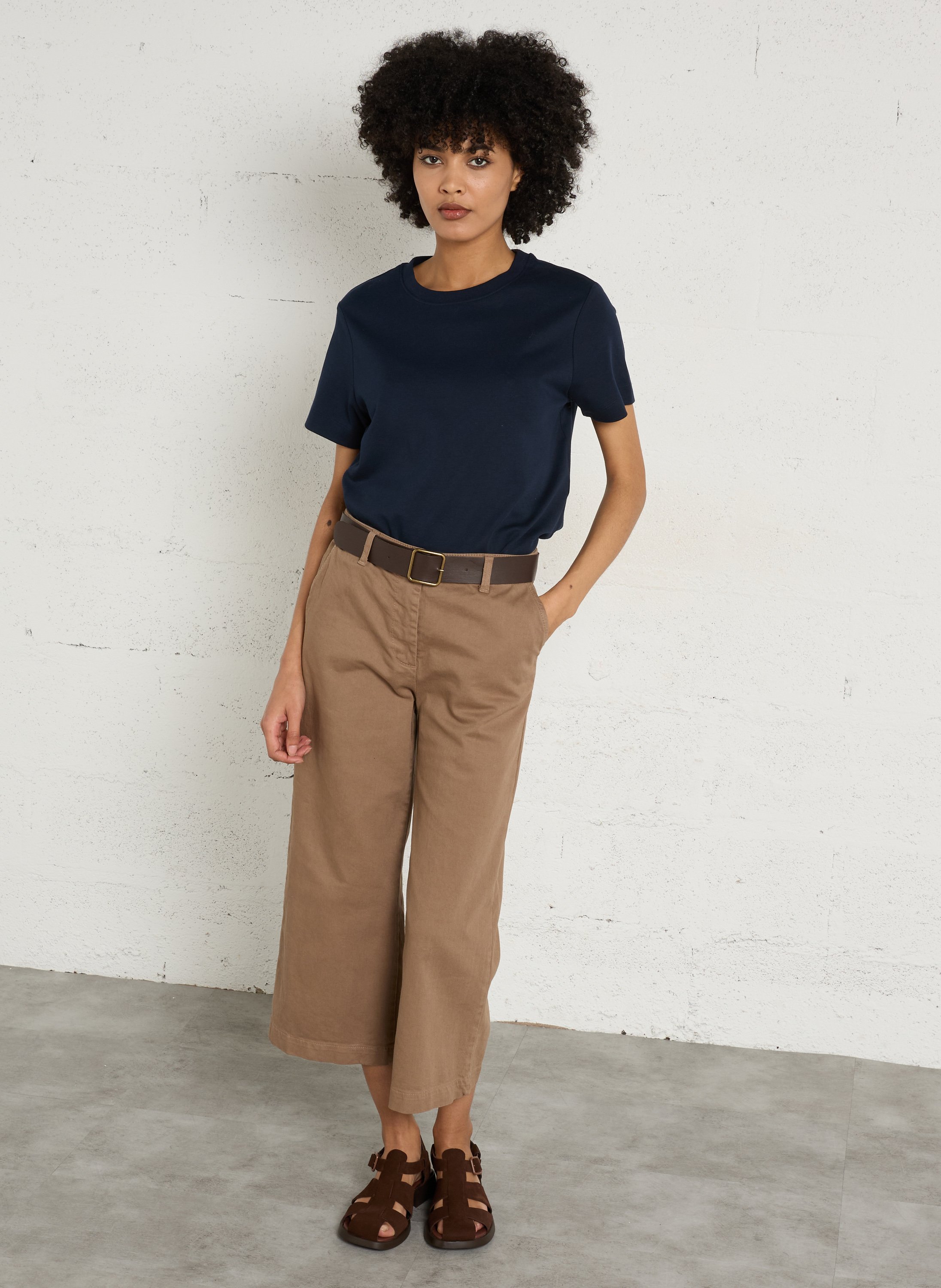 tee-shirt droit col rond en coton MAISON 123 Bleu