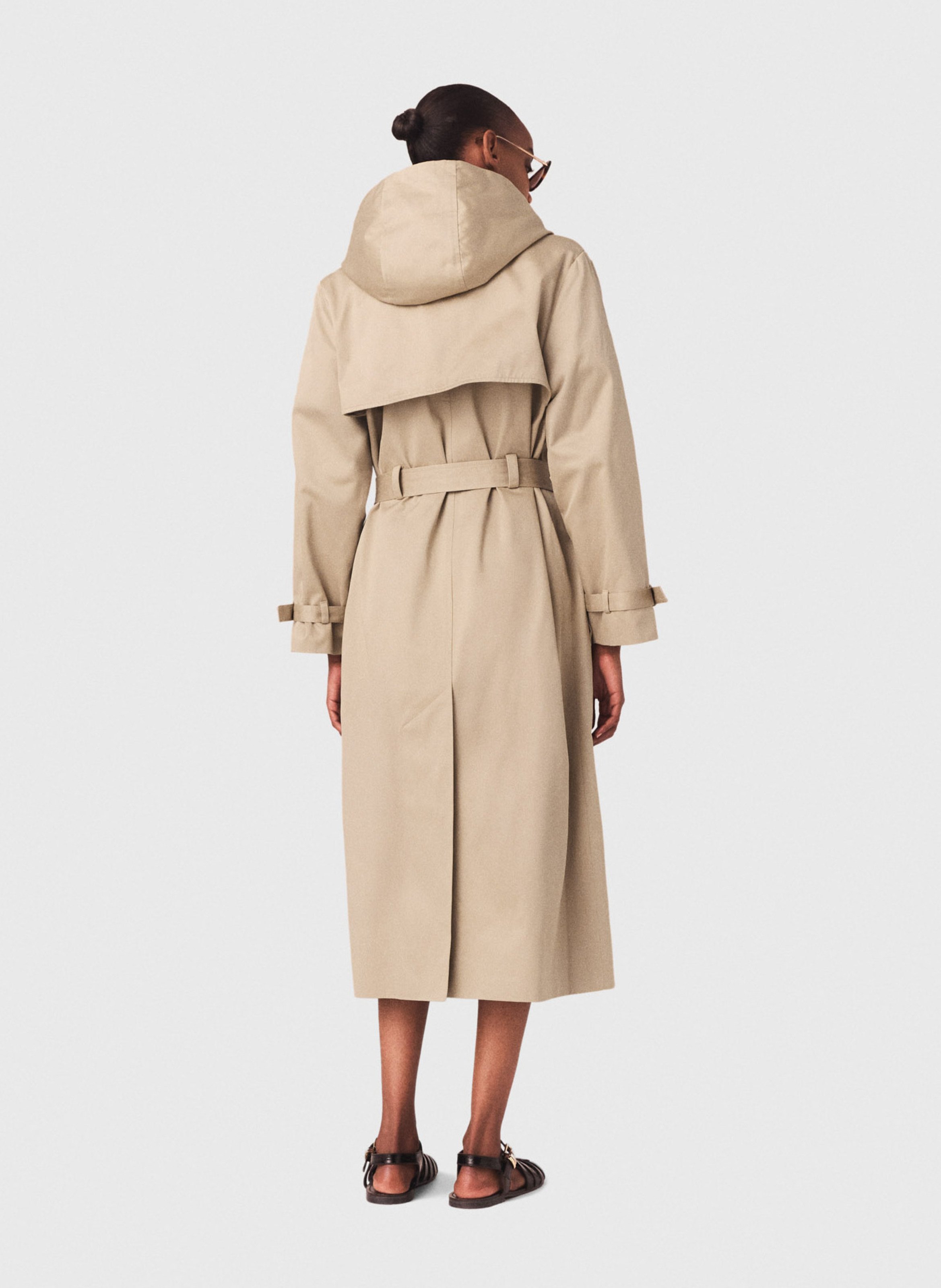 Effen trenchcoat MAJE Beige