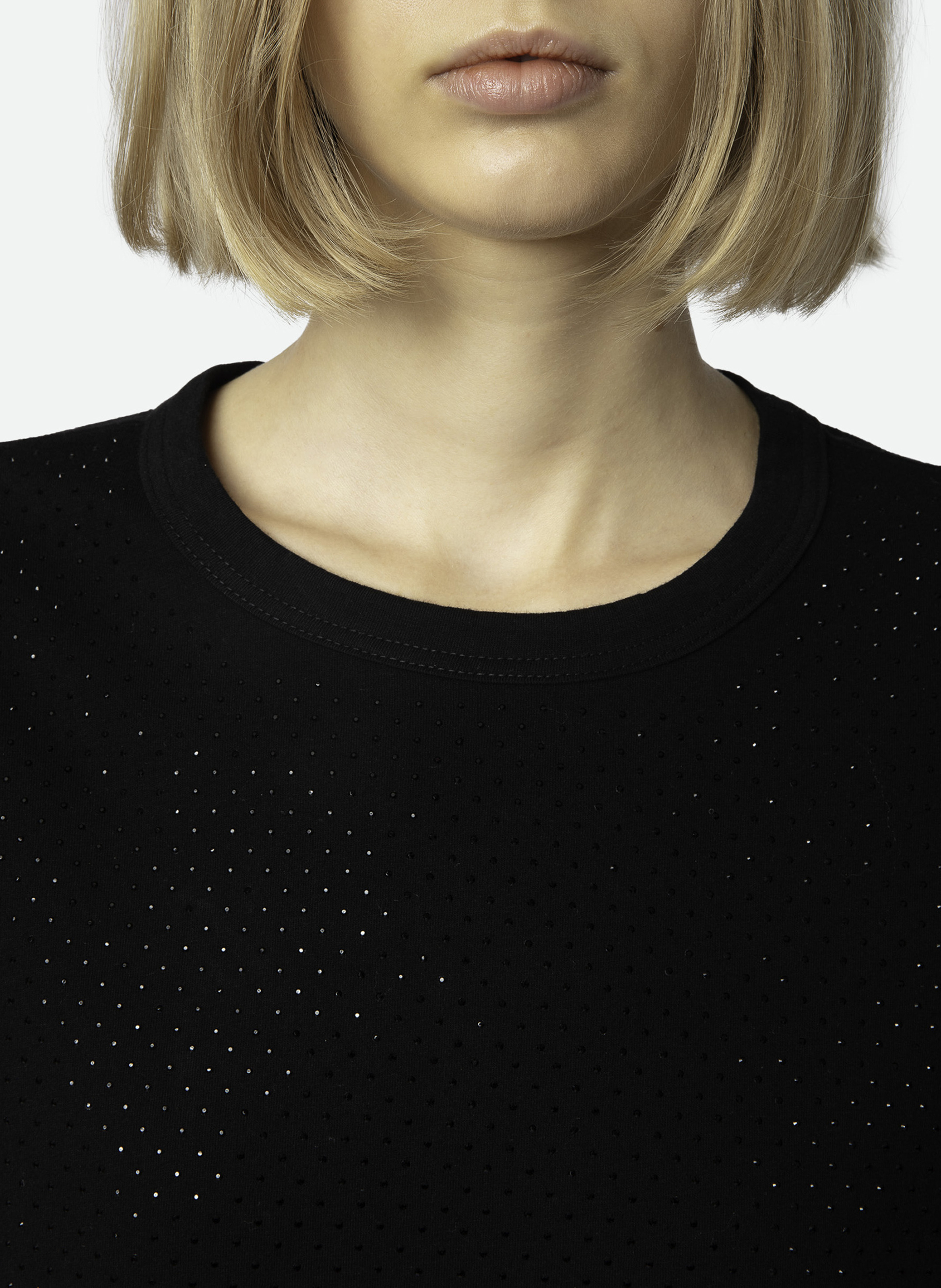 Tee-shirt à strass en coton ZADIG&VOLTAIRE Noir