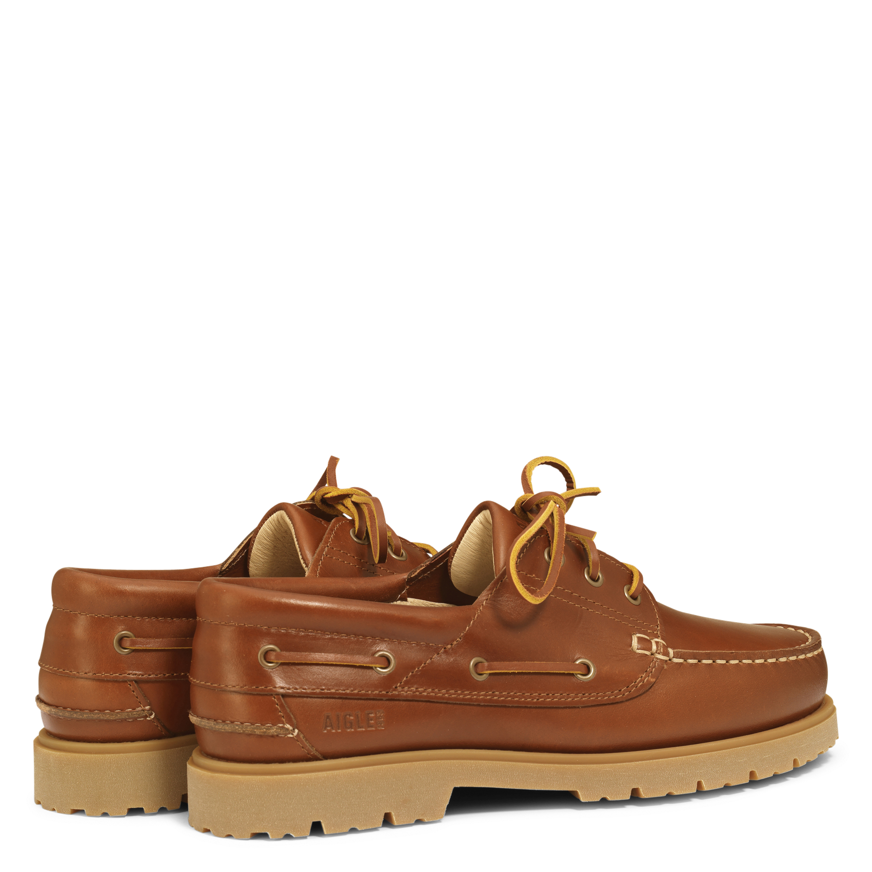 Mocassins à lacets en cuir uni AIGLE Marron