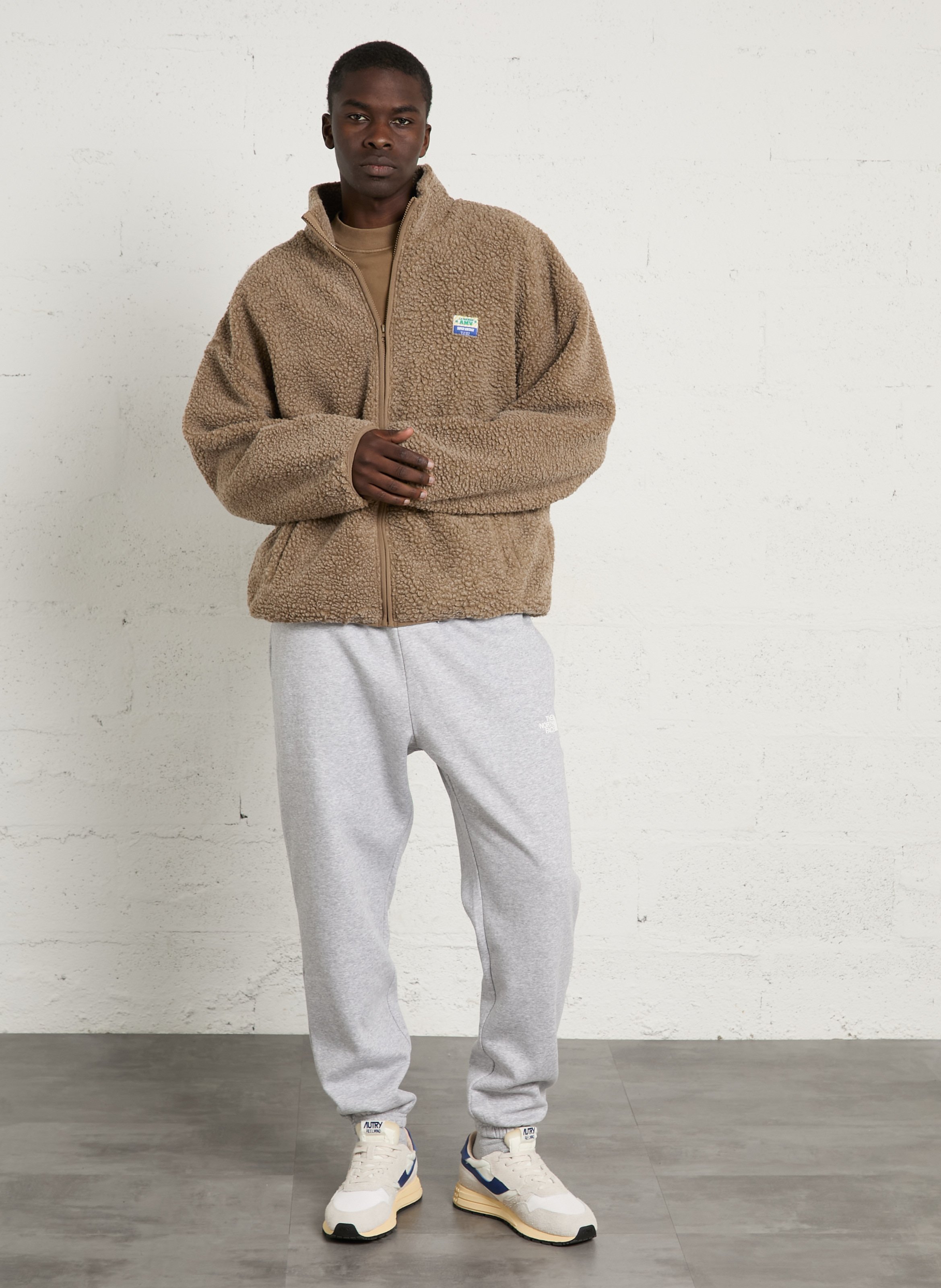 High-neck sherpa jacket AMERICAN VINTAGE Brown