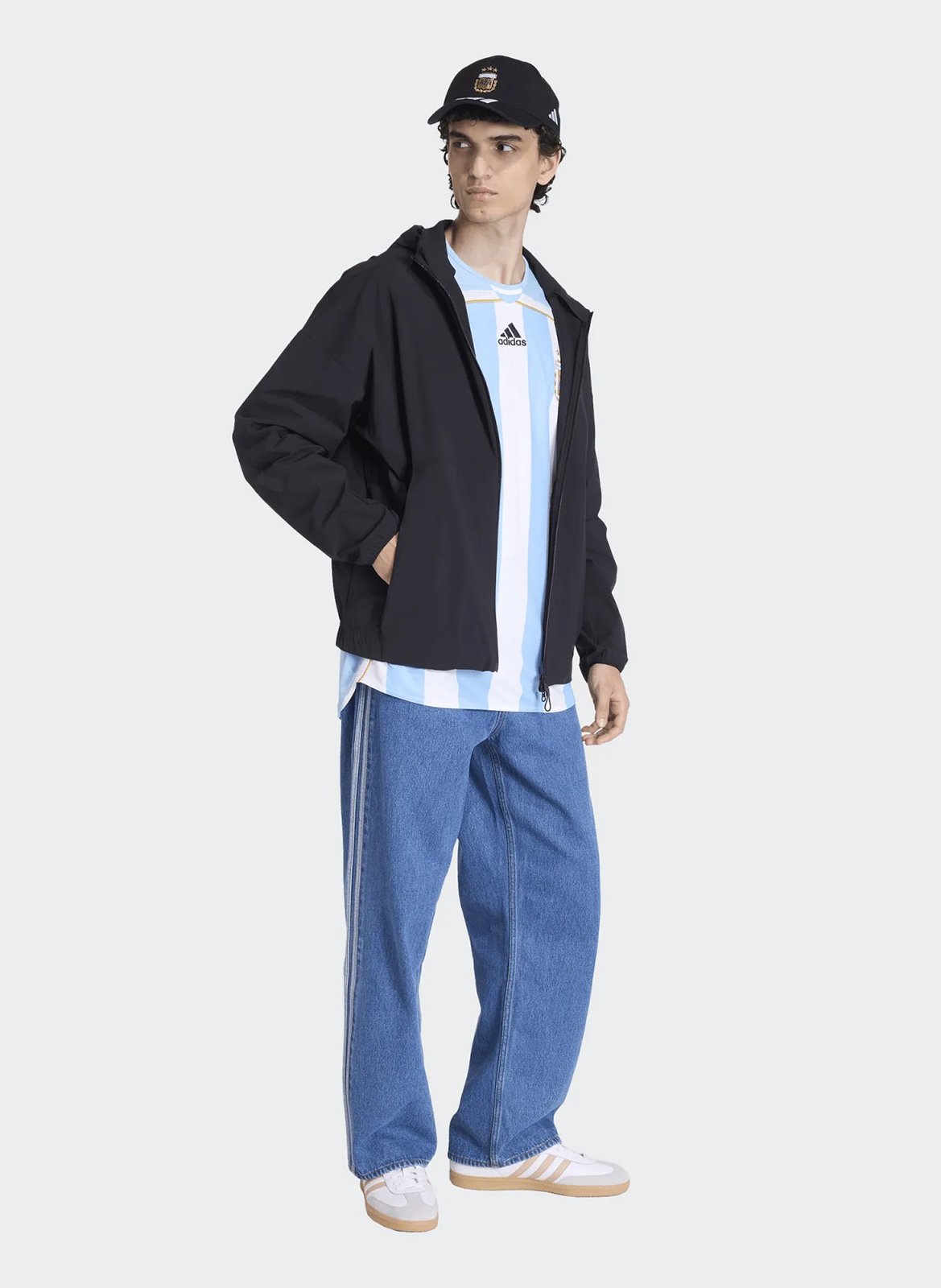 Katoenen jeans met rechte pijp ADIDAS Blauw