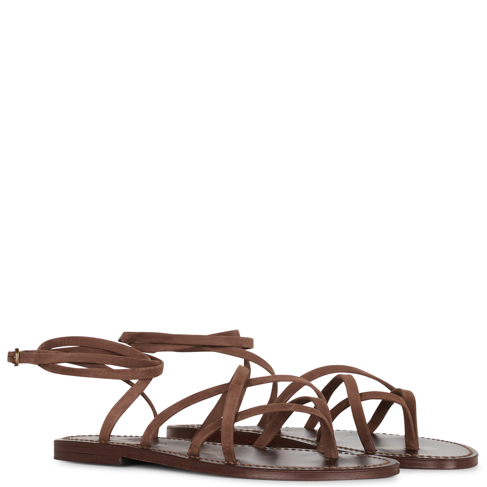 Leren sandalen K JACQUES Bruin