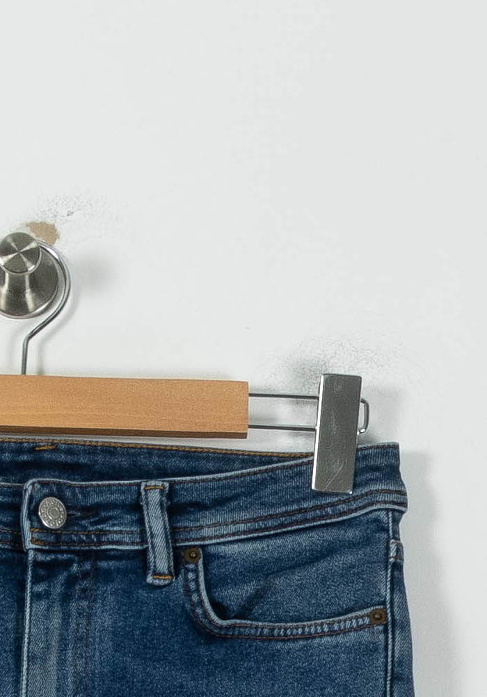 Cropped slim jeans with studs ACNE STUDIOS - Seconde Main Blue