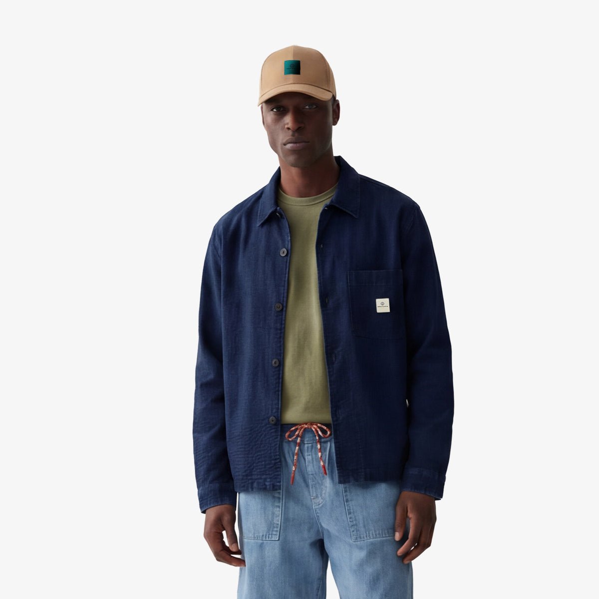 Worker jacket in seersucker SERGE BLANCO Blue