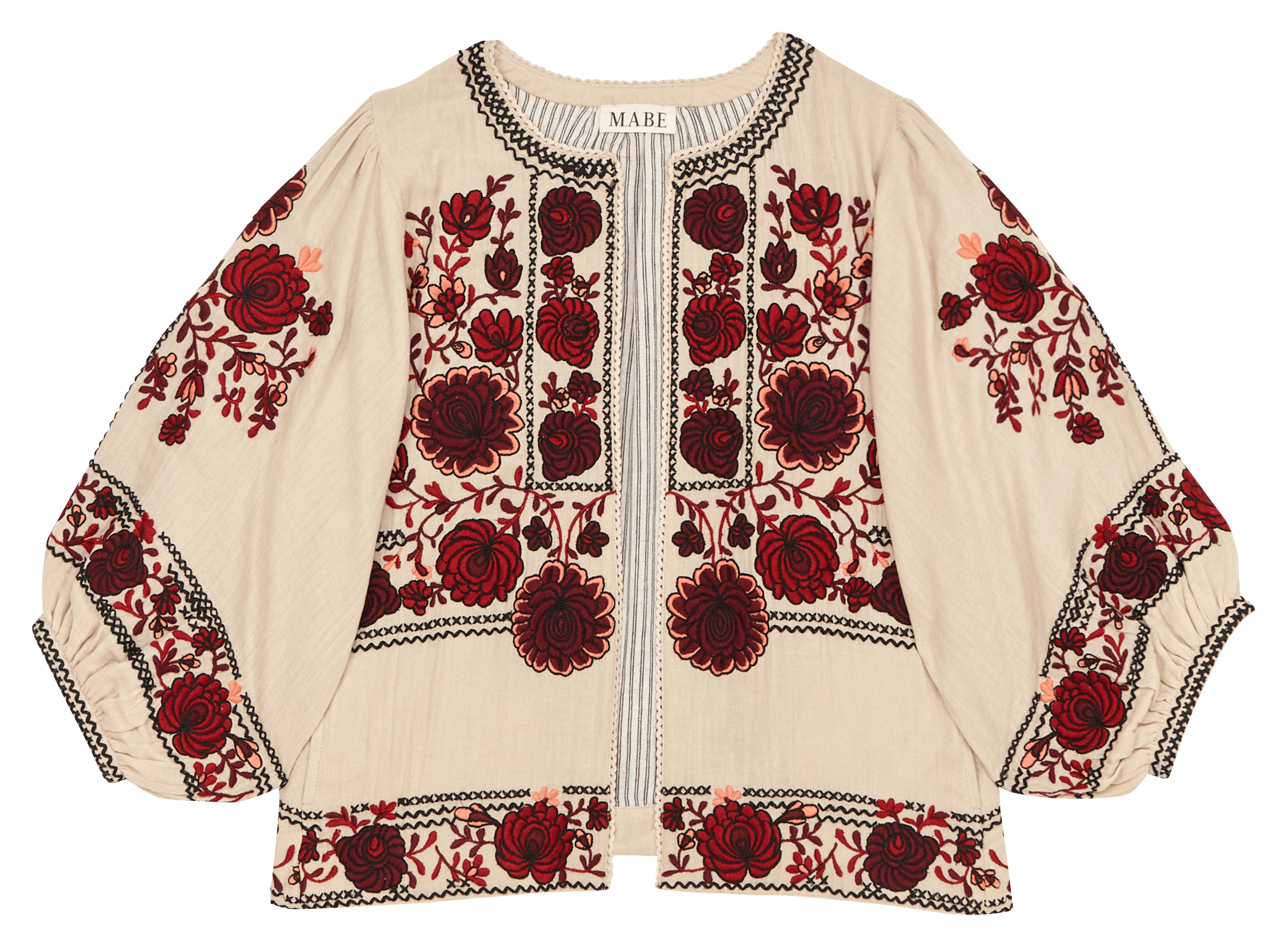 Veste oversize col rond en coton imprimé M.A.B.E Blanc