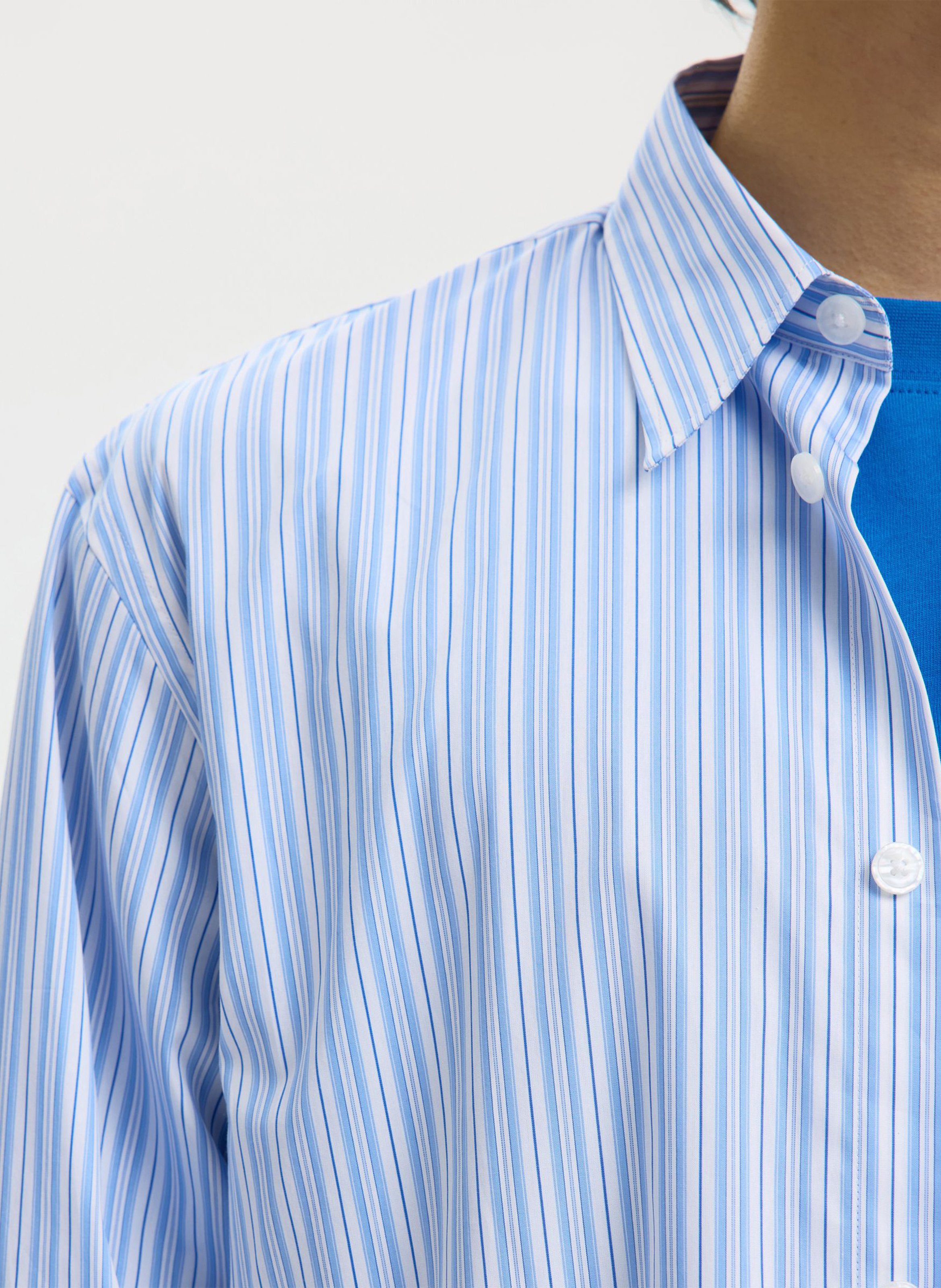 Chemise col classique à rayures SELECTED Bleu