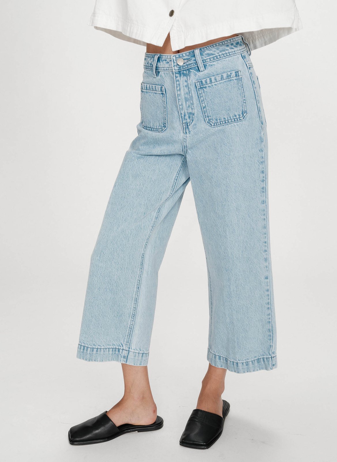 Jean droit 7/8ème uni  GRACE ET MILA