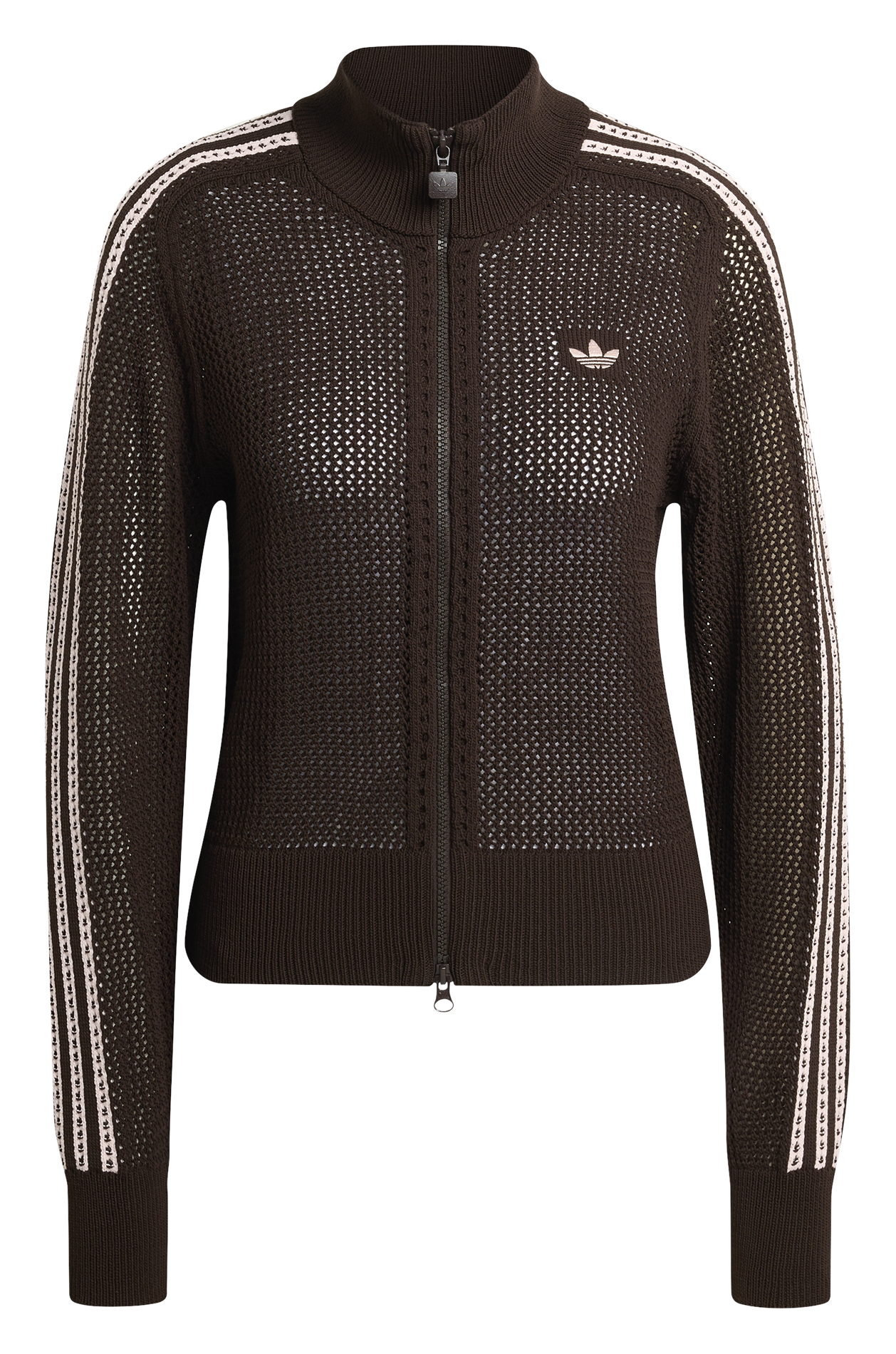 Veste zippée col montant ADIDAS Marron