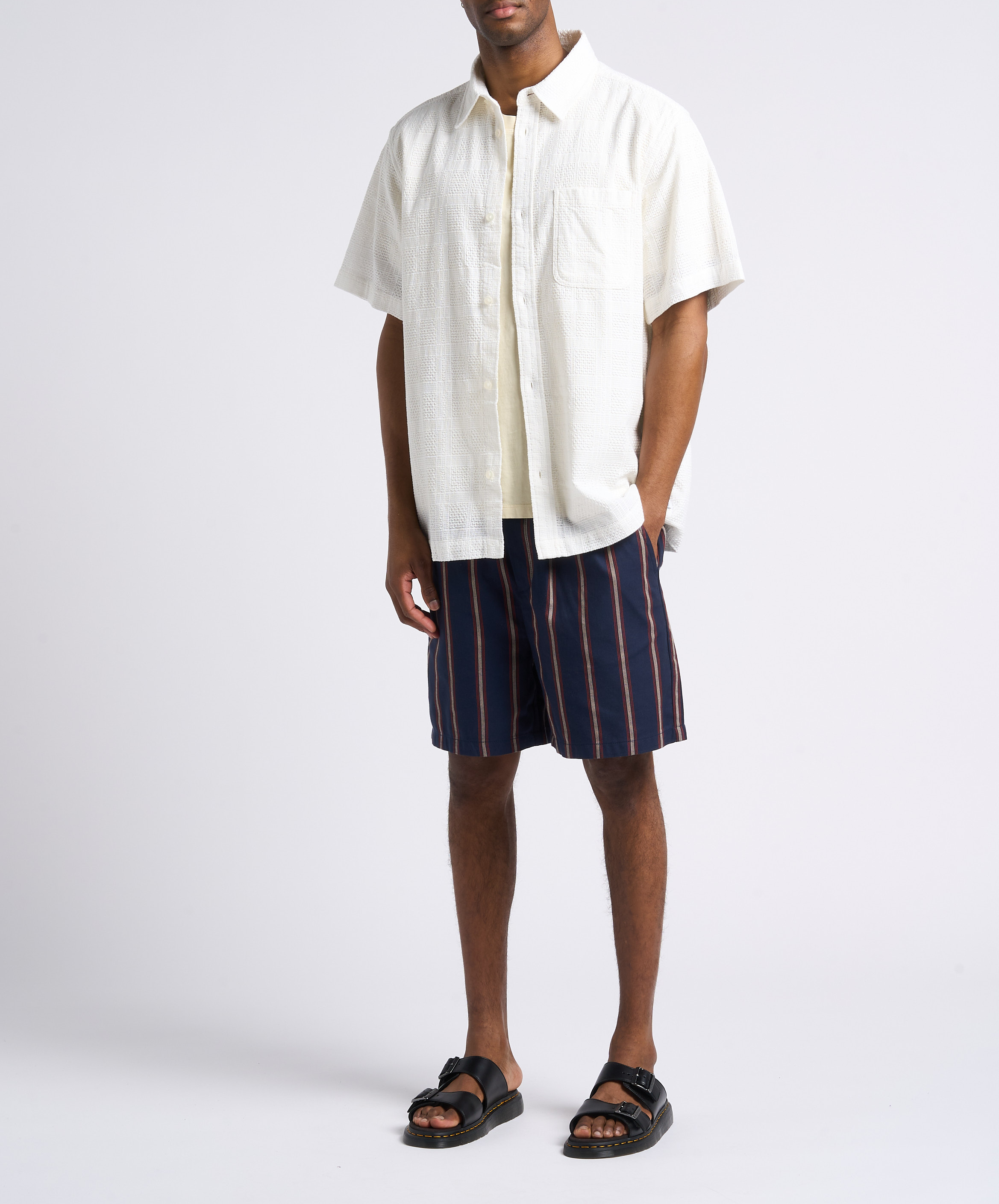 Rechte, katoenen blouse met klassieke kraag LES DEUX Beige