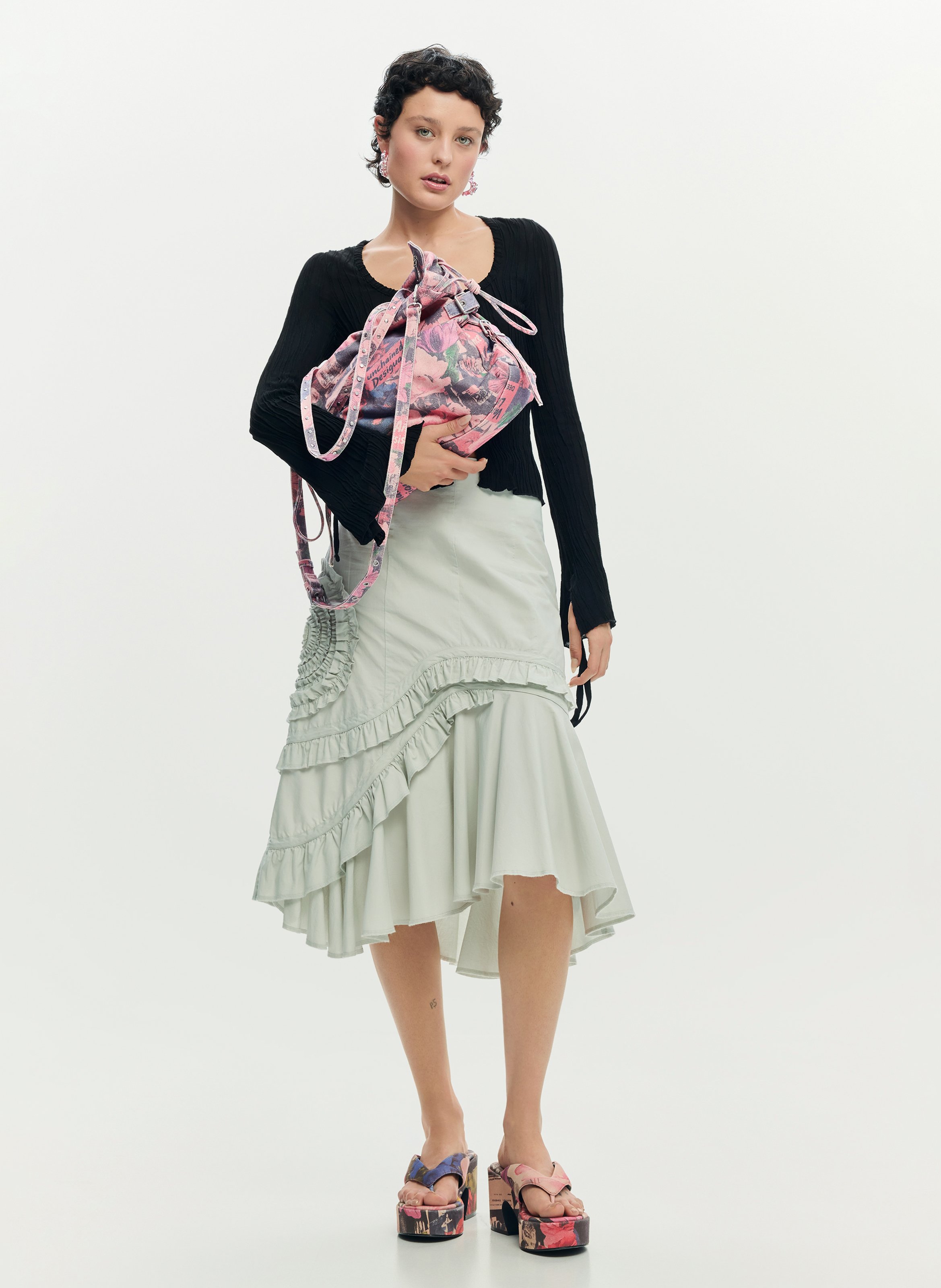 Shoulder bag with floral print DESIGUAL Multicolored