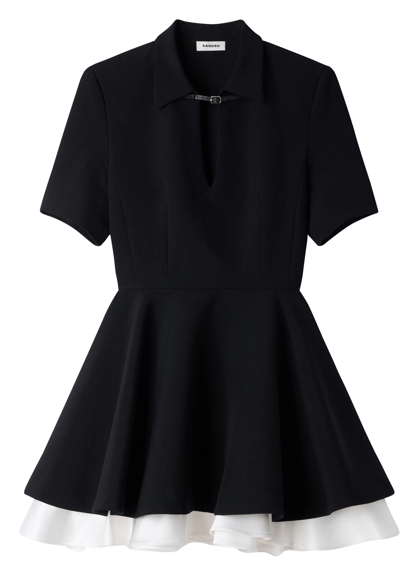 Fitted dress with classic collar SANDRO Black