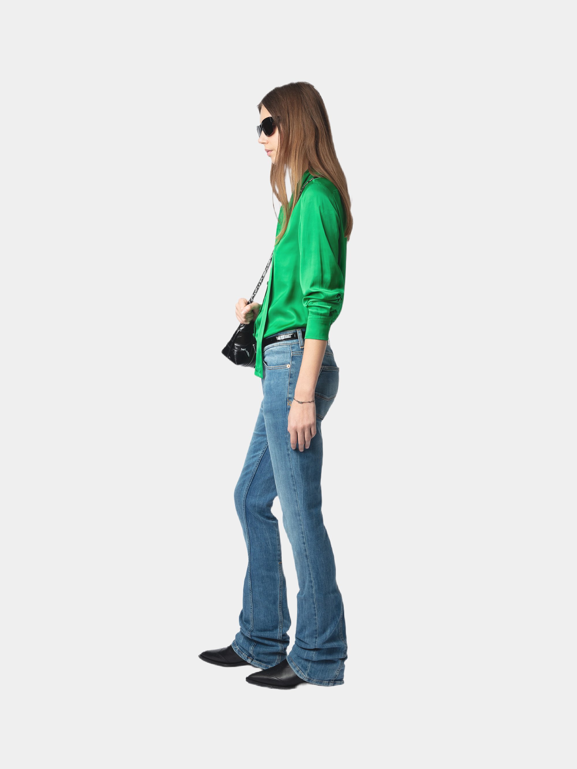 Chemise col lavallière satinée ZADIG&VOLTAIRE Vert