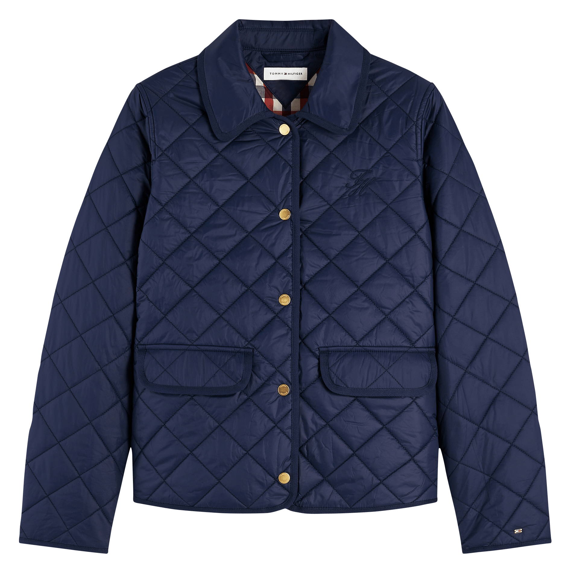 Quilted straight-cut jacket TOMMY HILFIGER Blue