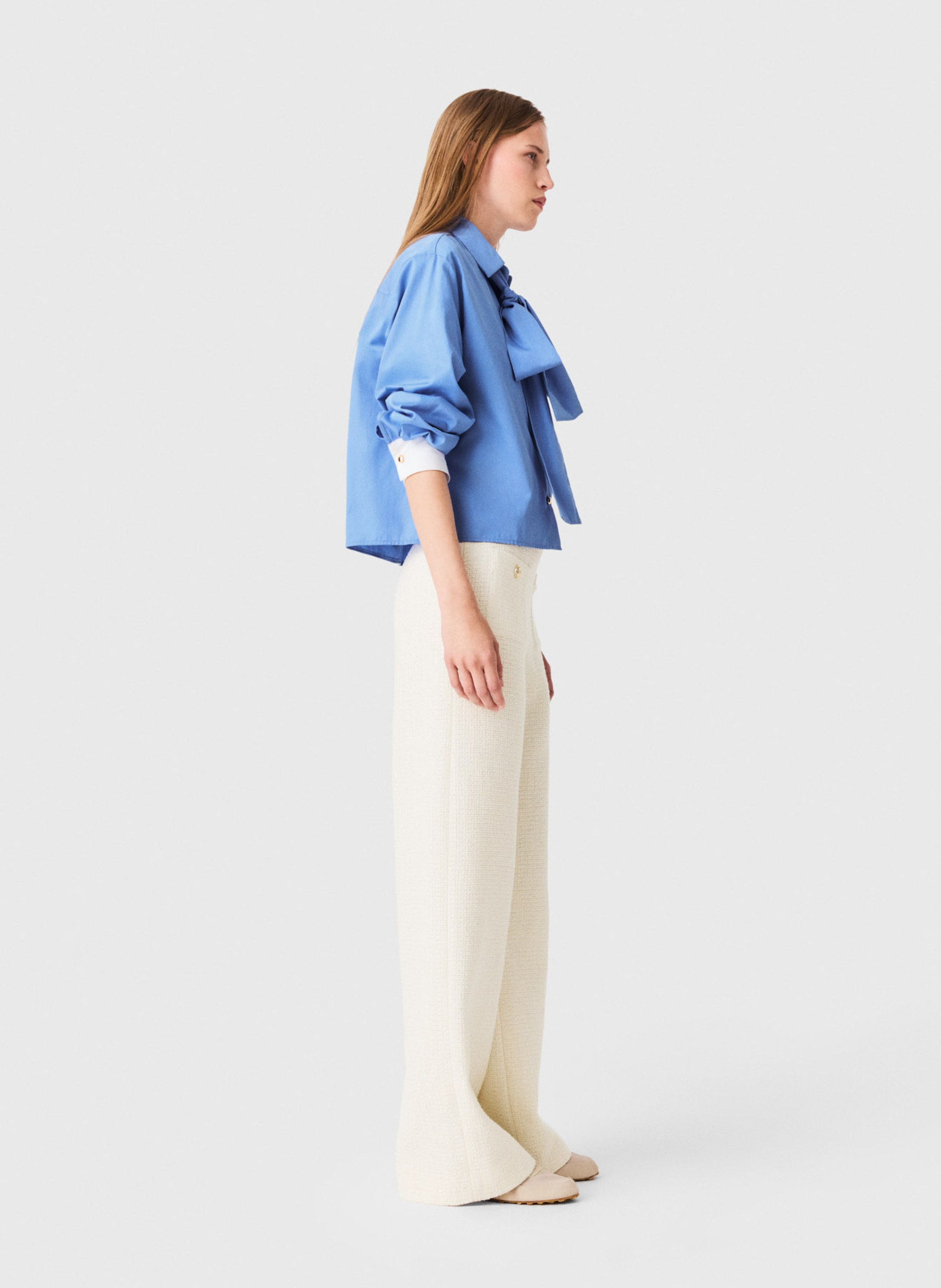 Wijde broek van tweed MAJE Beige