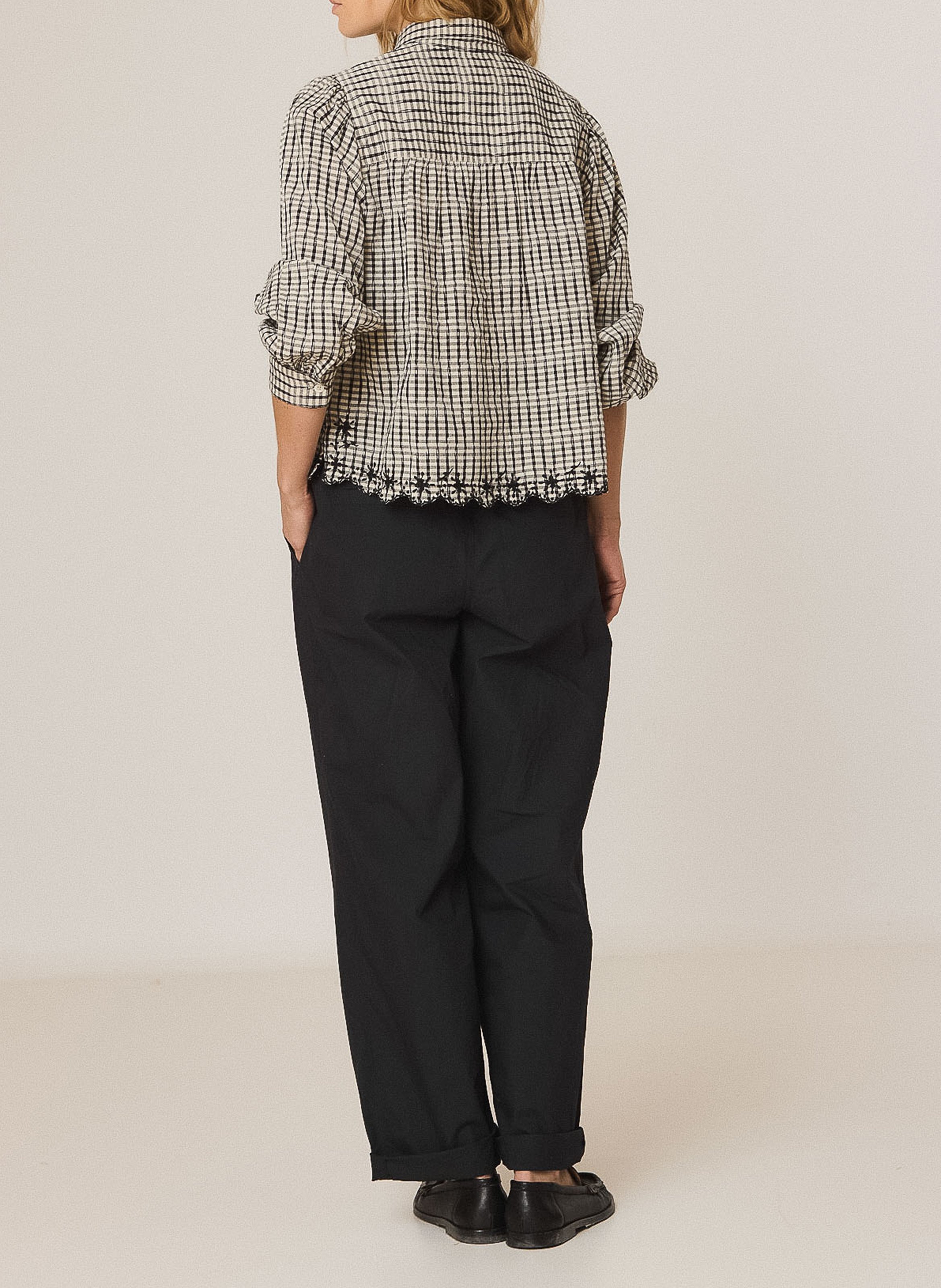 Chemise col classique en coton INDI & COLD Noir