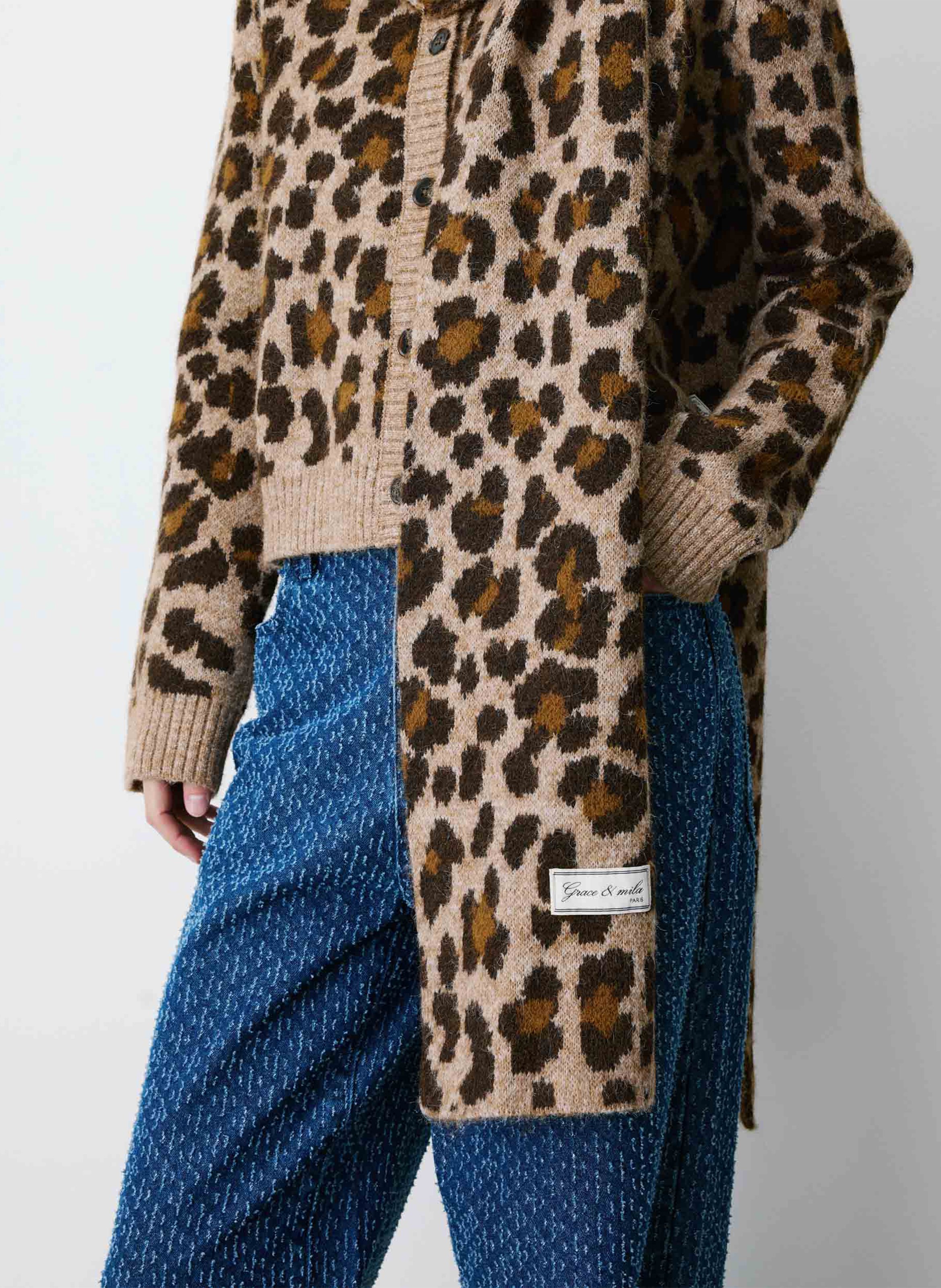 Schal mit Leopardenmuster GRACE ET MILA Braun
