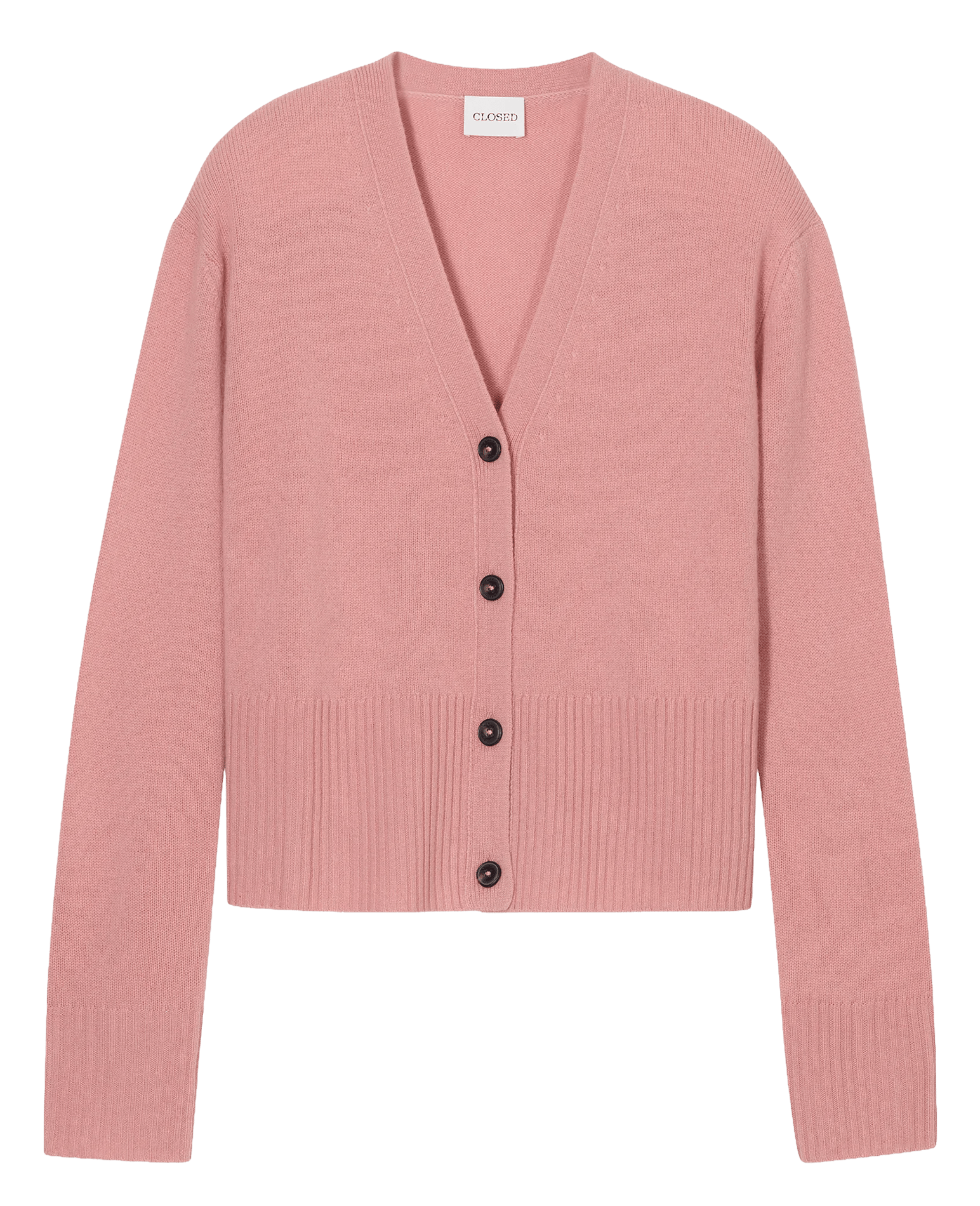 Recht vest met V-hals van wol CLOSED Roze
