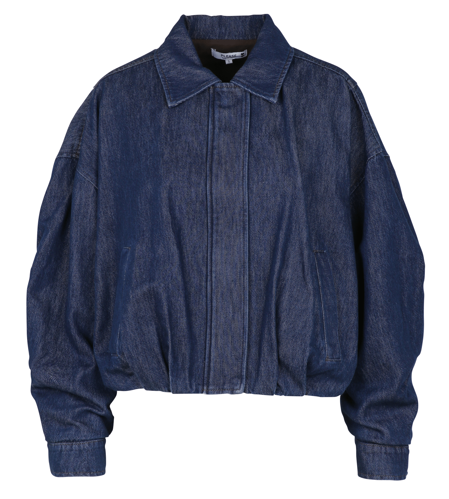 Kurze, weit geschnittene Jeansjacke PLEASE Blau