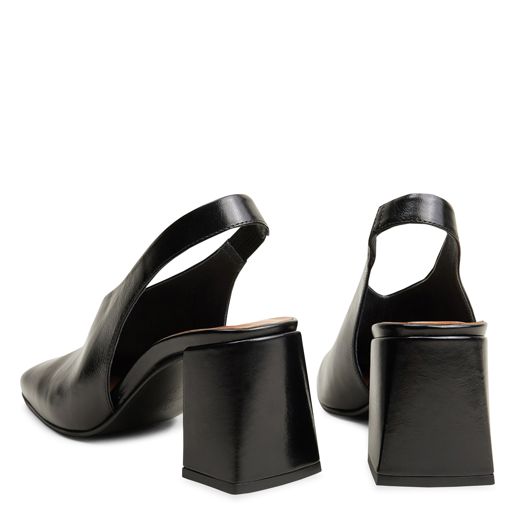 Escarpins slingbacks à bouts carrés en cuir JONAK Noir