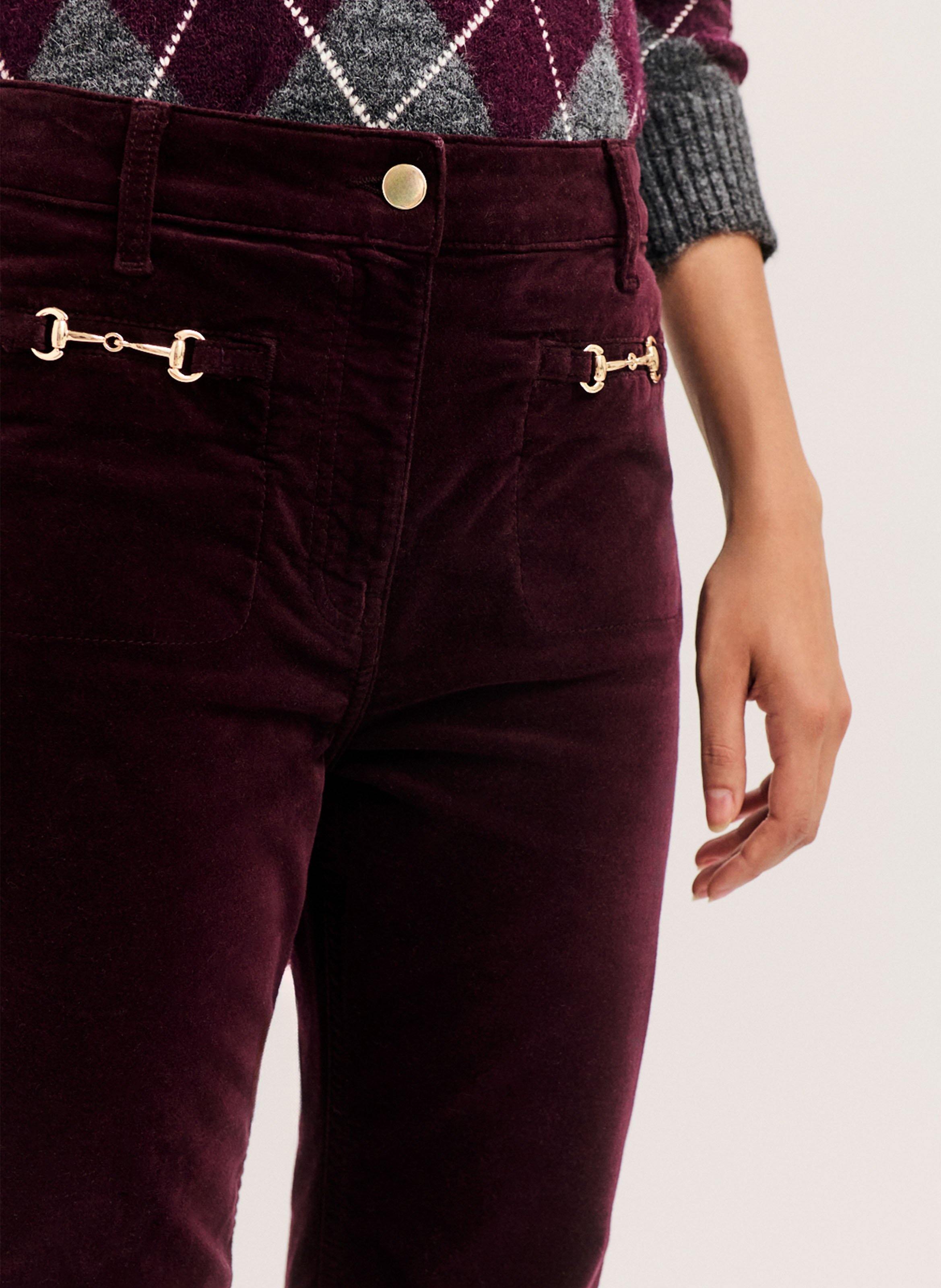 Pantalon bootcut en coton mélangé PABLO Rouge