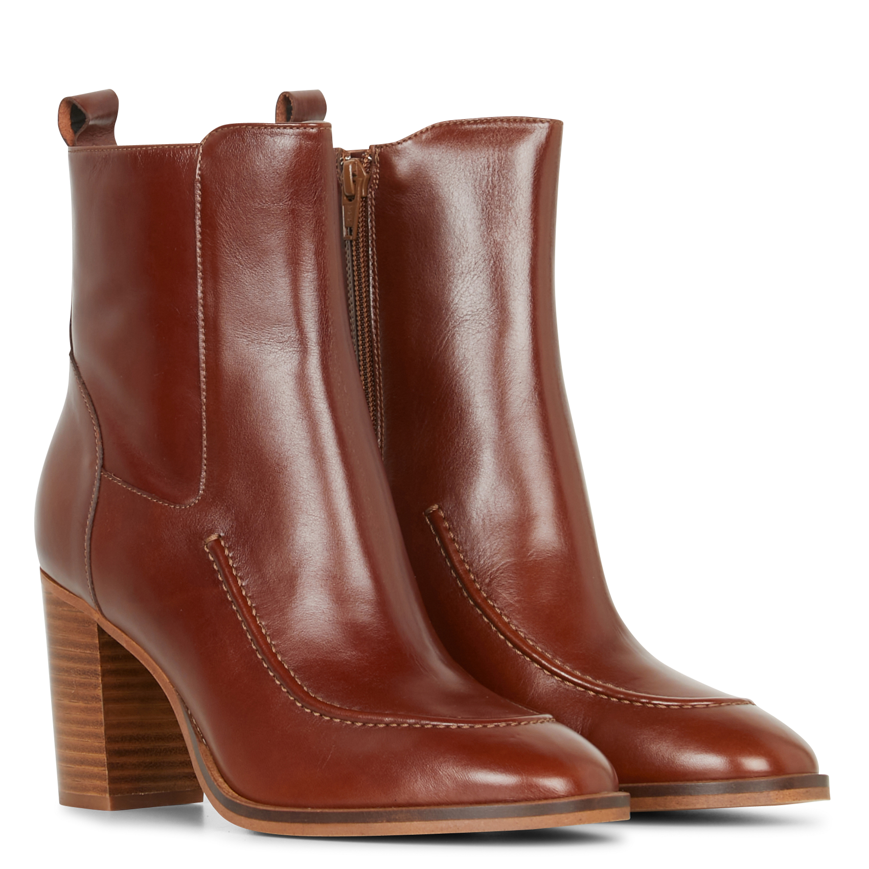 Leather mid-calf boots MAISON 123 Beige