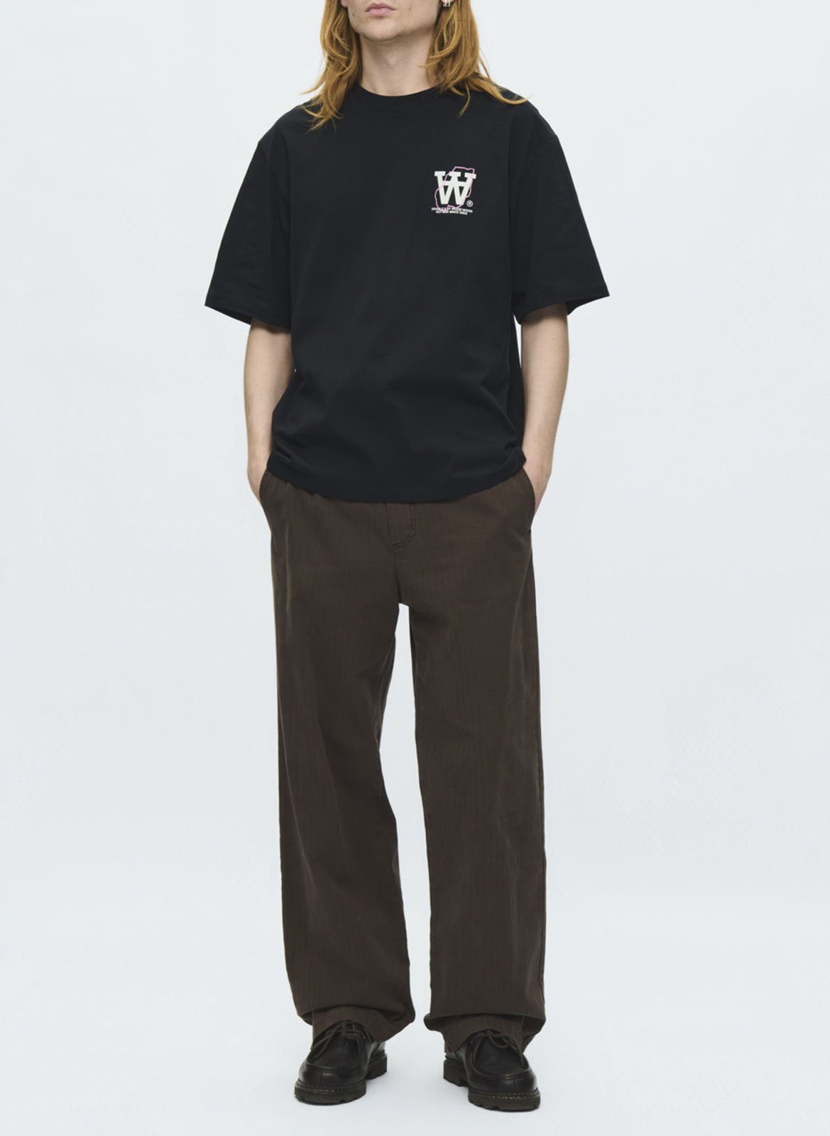 Round-neck cotton T-shirt | Black WOOD WOOD Men