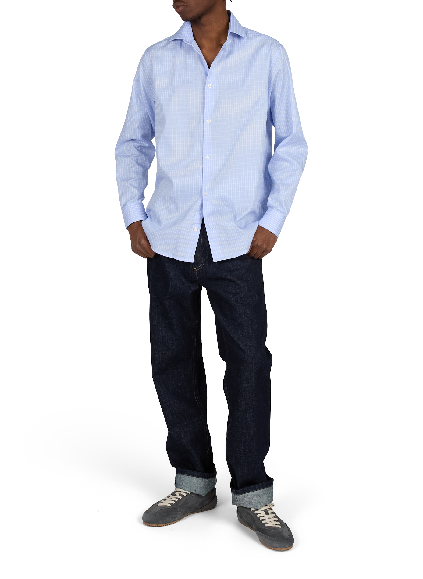 Straight-fit shirt in Icare cotton AU PRINTEMPS PARIS Blue