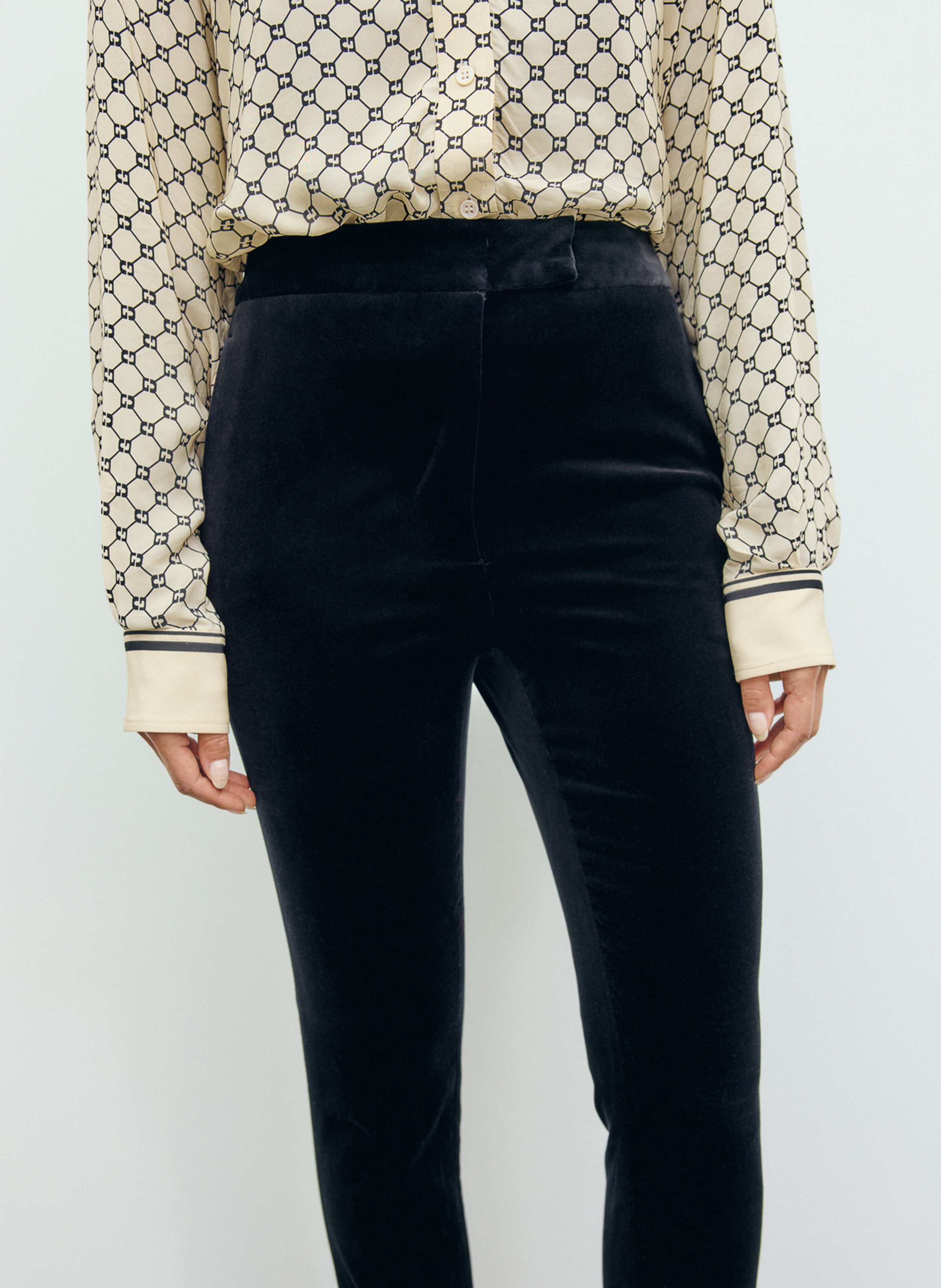 Pantalon skinny velours en coton mélangé GERARD DAREL Noir