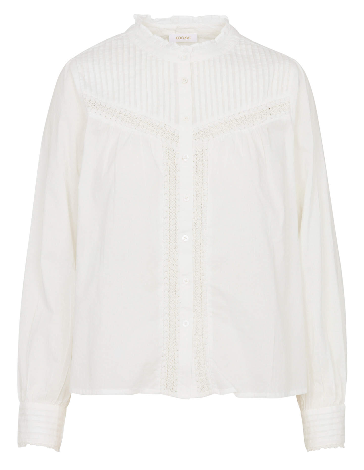 Chemisier col rond à dentelle KOOKAI Blanc