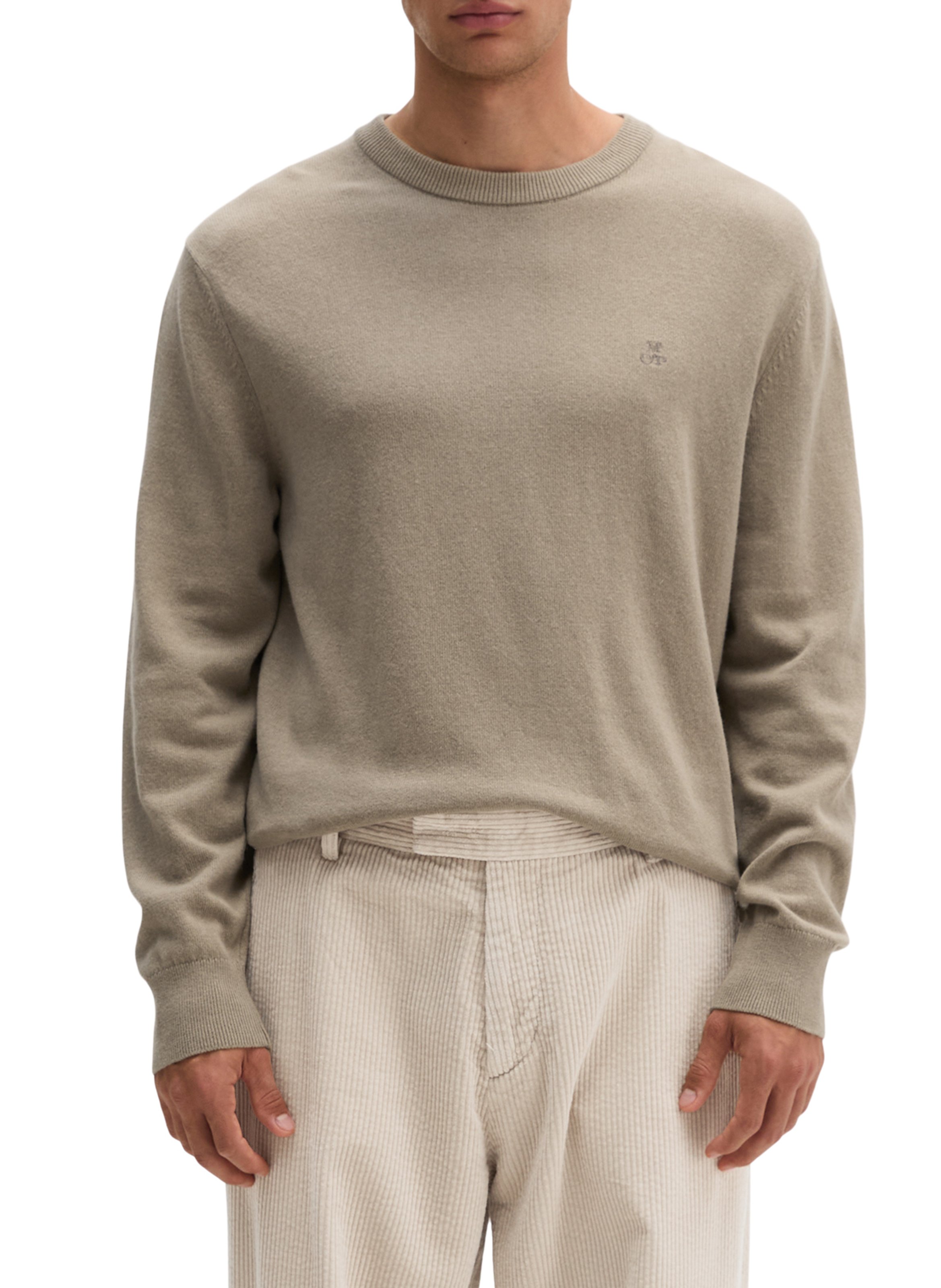 Trui van katoenmix met ronde hals MARC O'POLO Beige