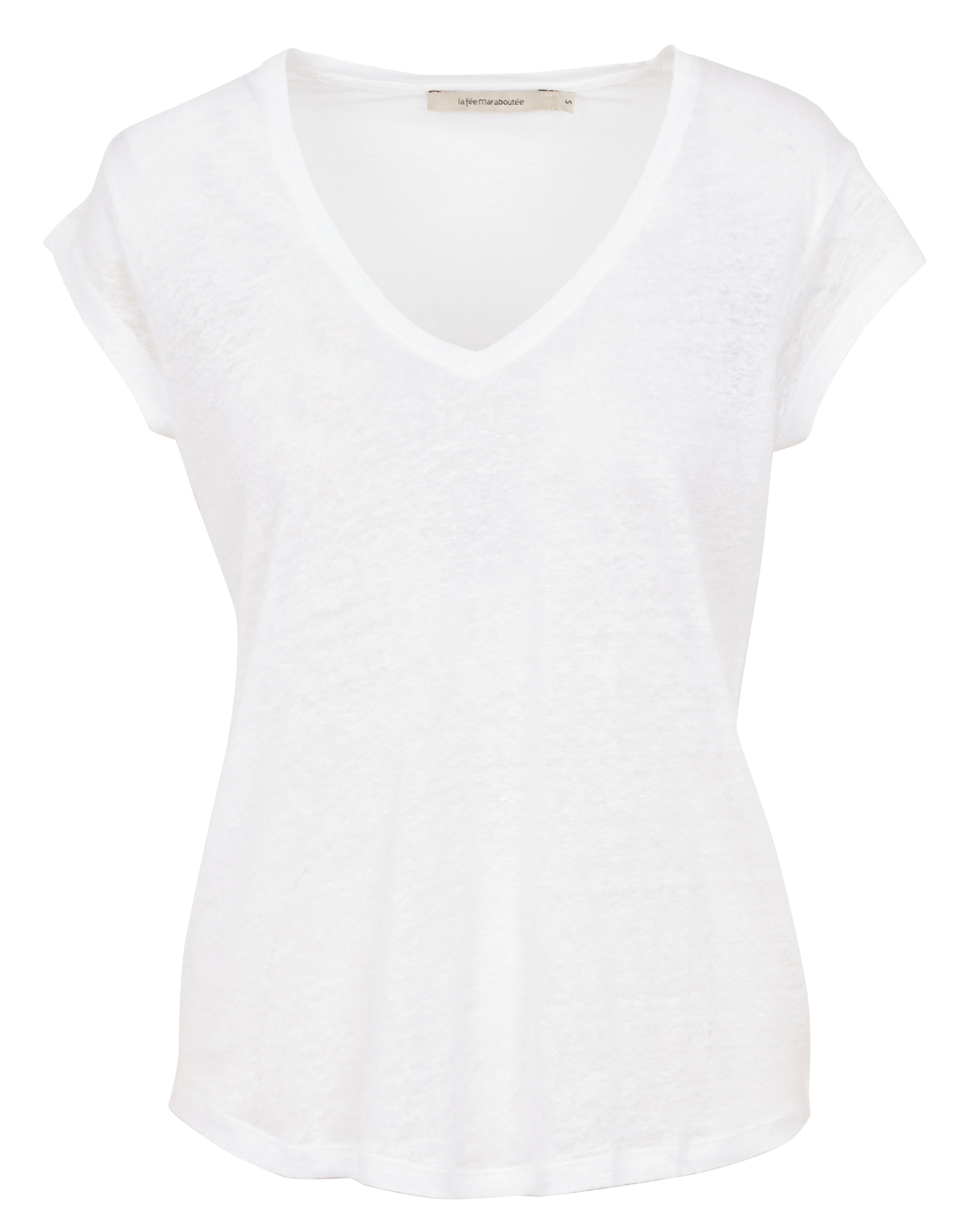 V-neck linen T-shirt LA FEE MARABOUTEE White