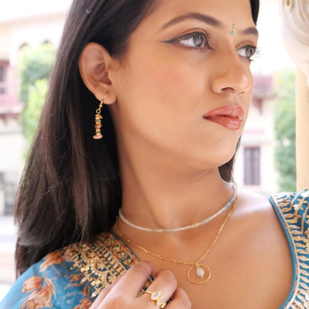 Sunstone earrings GINANDGER Blue