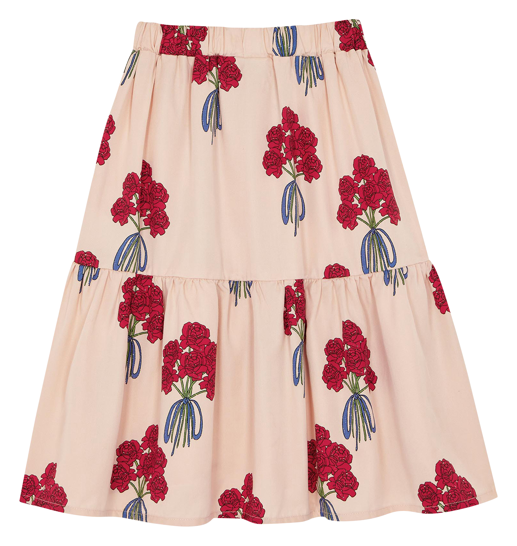 Jupe midi imprimée fleuri  THE CAMPAMENTO Rose