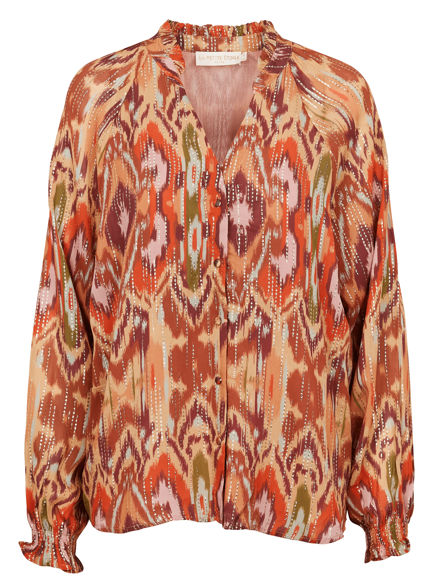 Chemise oversize col V imprimé LA PETITE ETOILE Multicolore