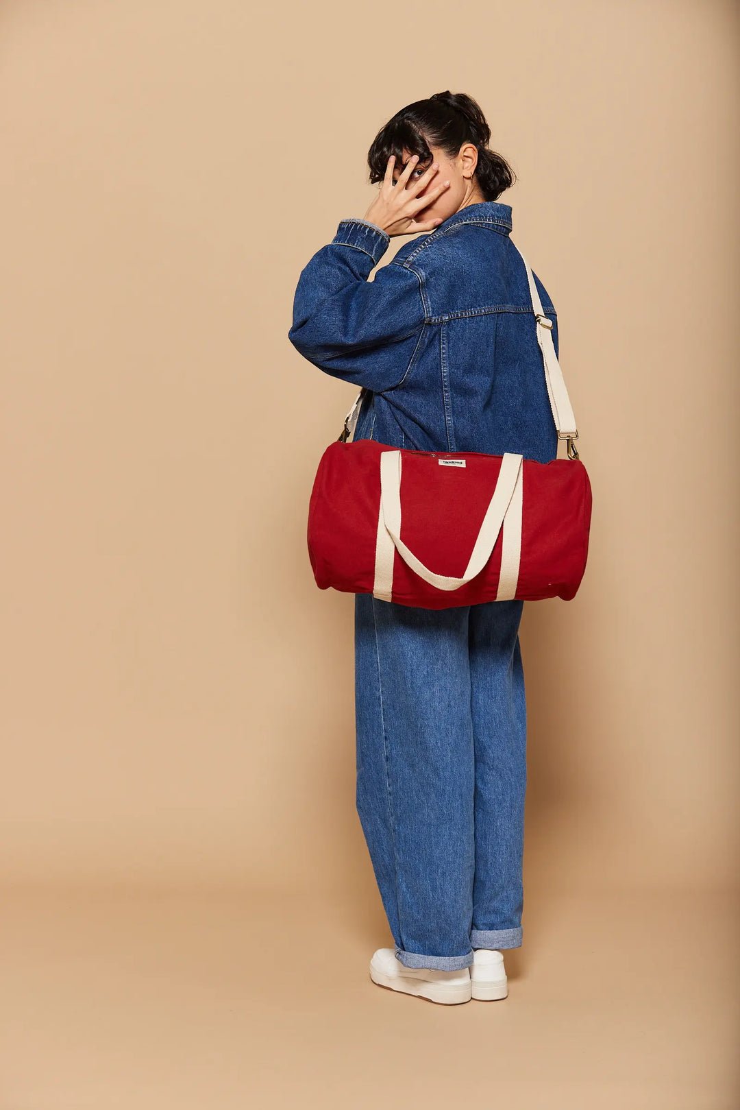 Cotton weekend bag Red