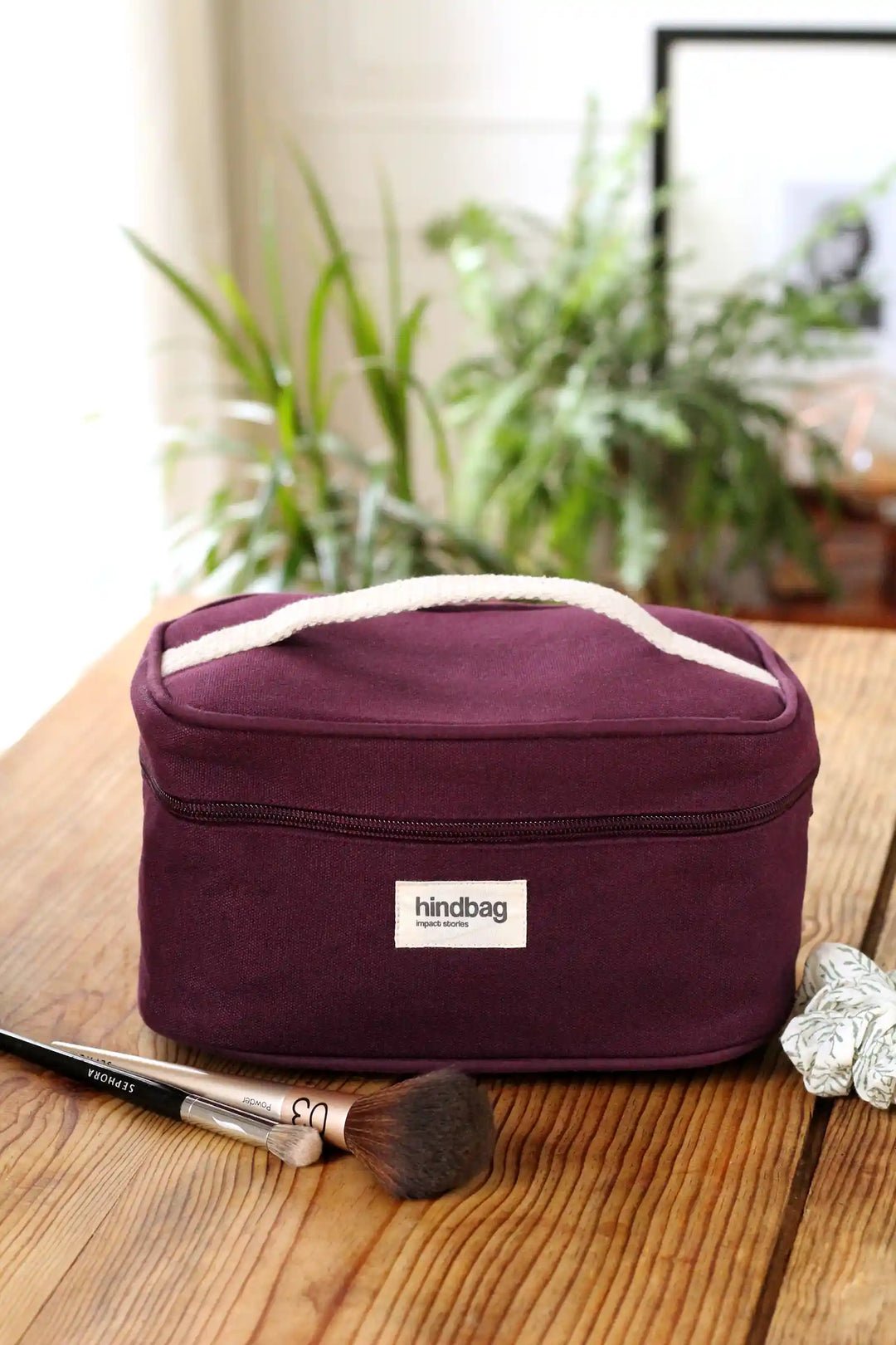 Cotton toiletry bag Purple